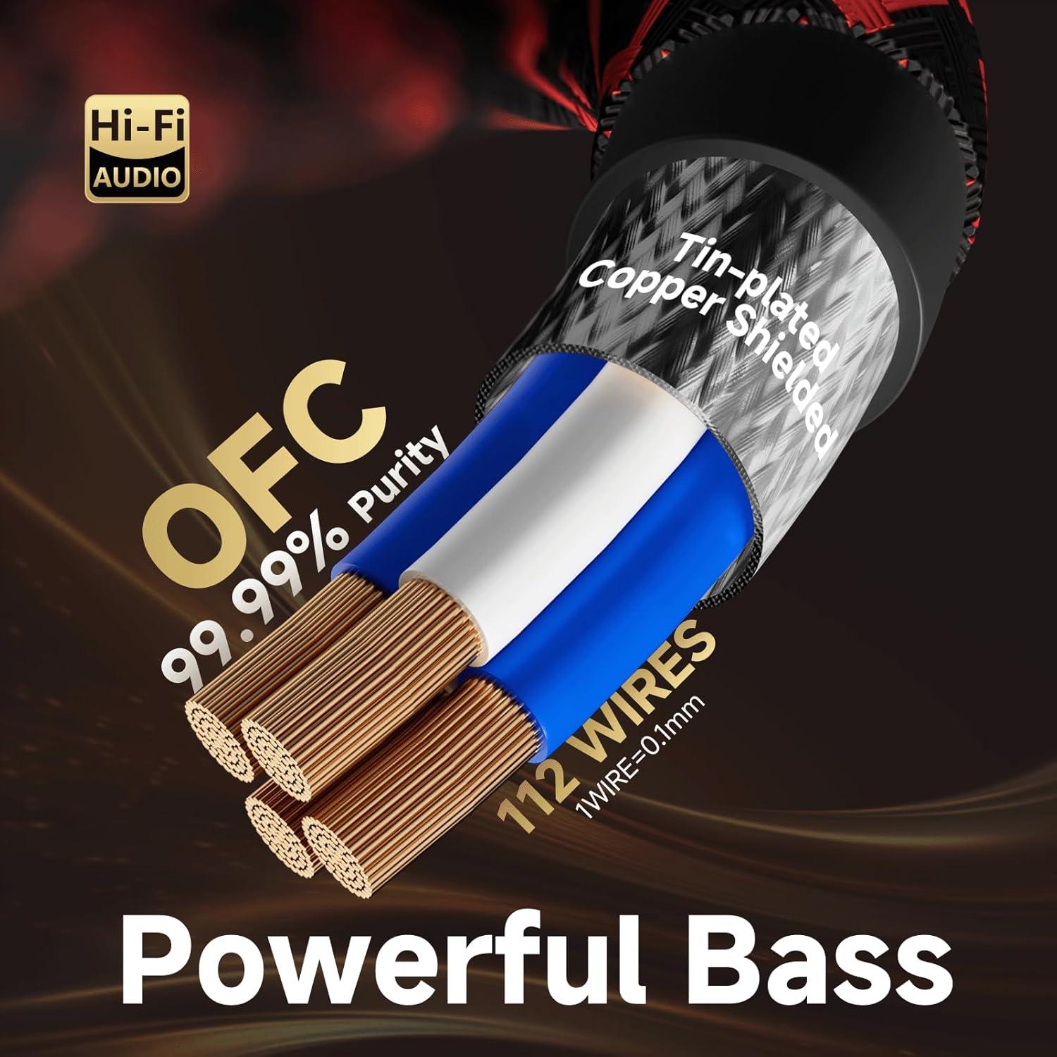 Cable RCA HiFi TODN 0.91m Blindado 4 Núcleos OFC