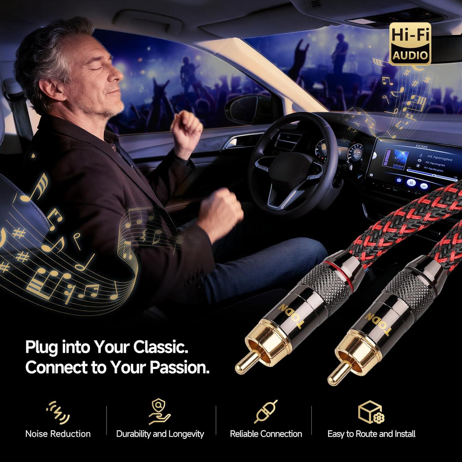 Cable RCA HiFi TODN 0.91m Blindado 4 Núcleos OFC