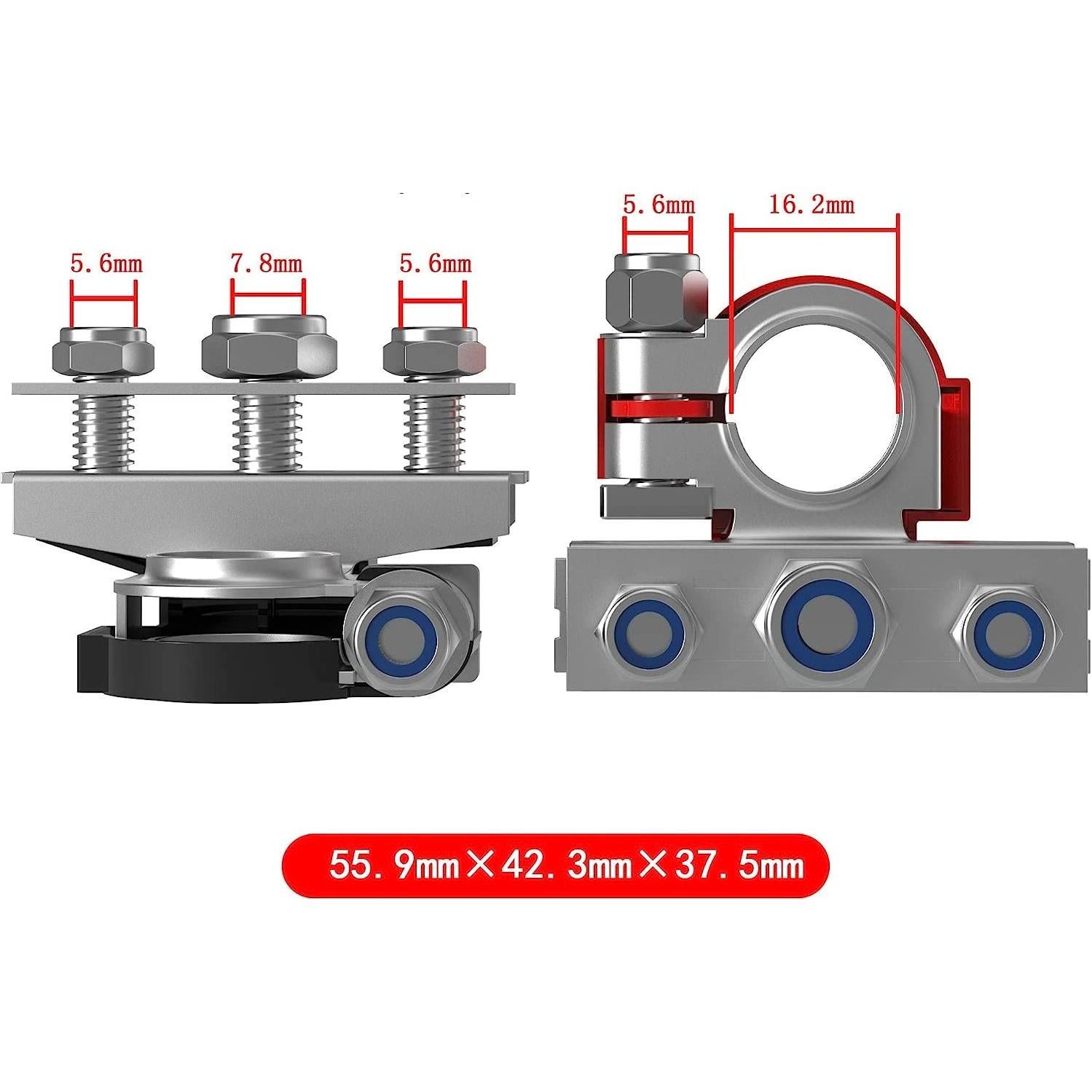 Terminales de Conexión de Batería 12V Cannonfish 2 Pcs
