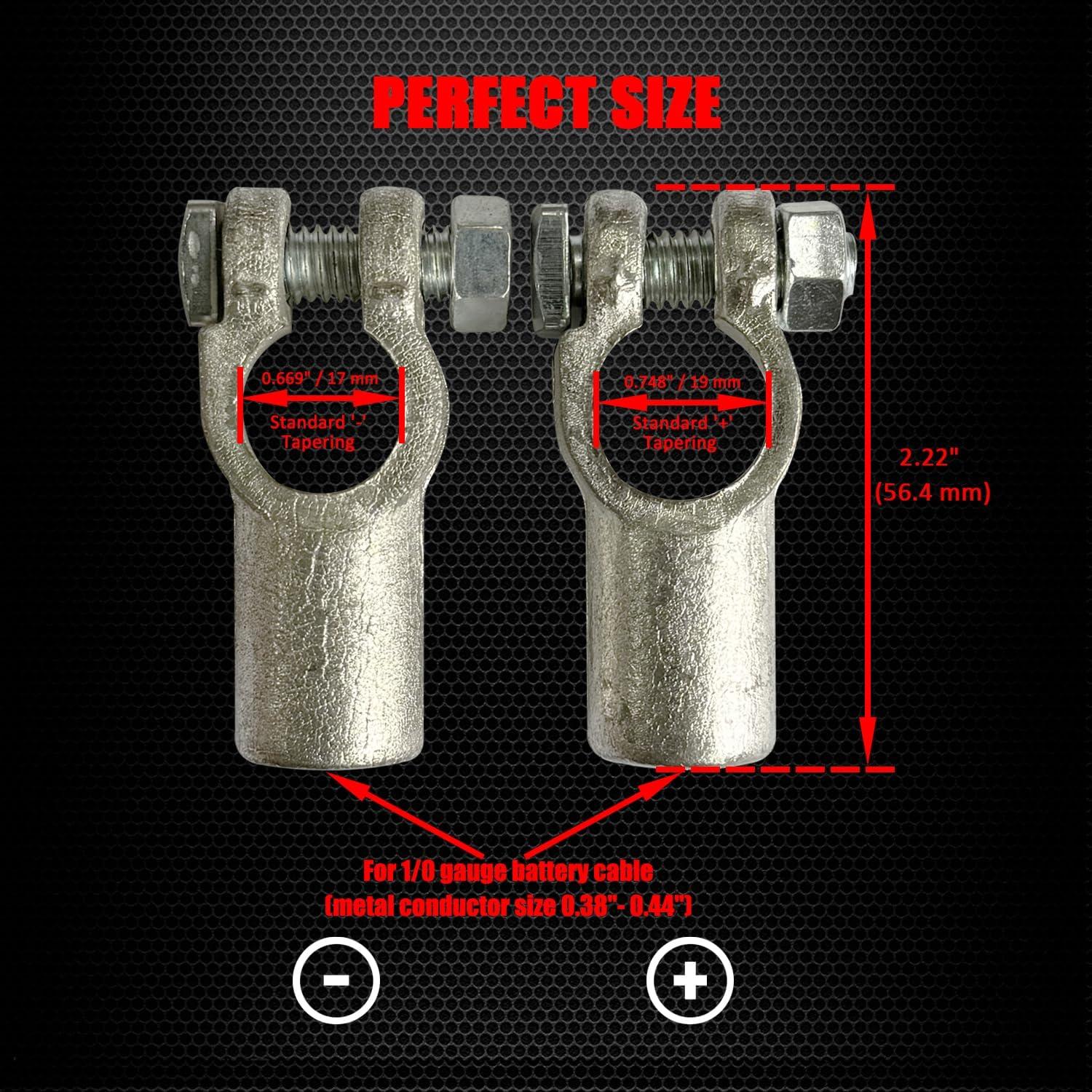 Conectores de terminal de batería Ampper cobre 1/0 y 2/0