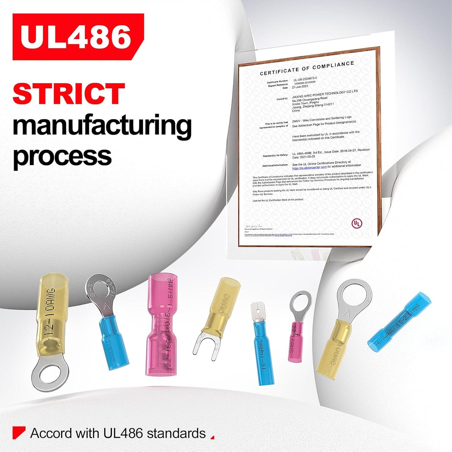 Conectores de Anillo Termocontraíbles AIRIC 12-10 AWG 50 PCS