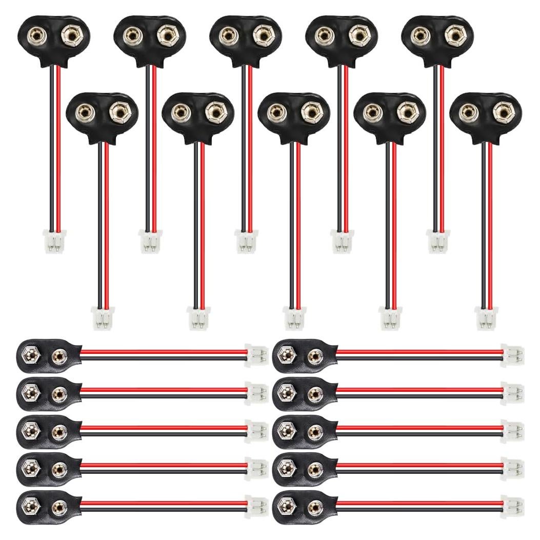 Conector de Batería 9V PH2.0 Tipo I y T - Paquete de 20