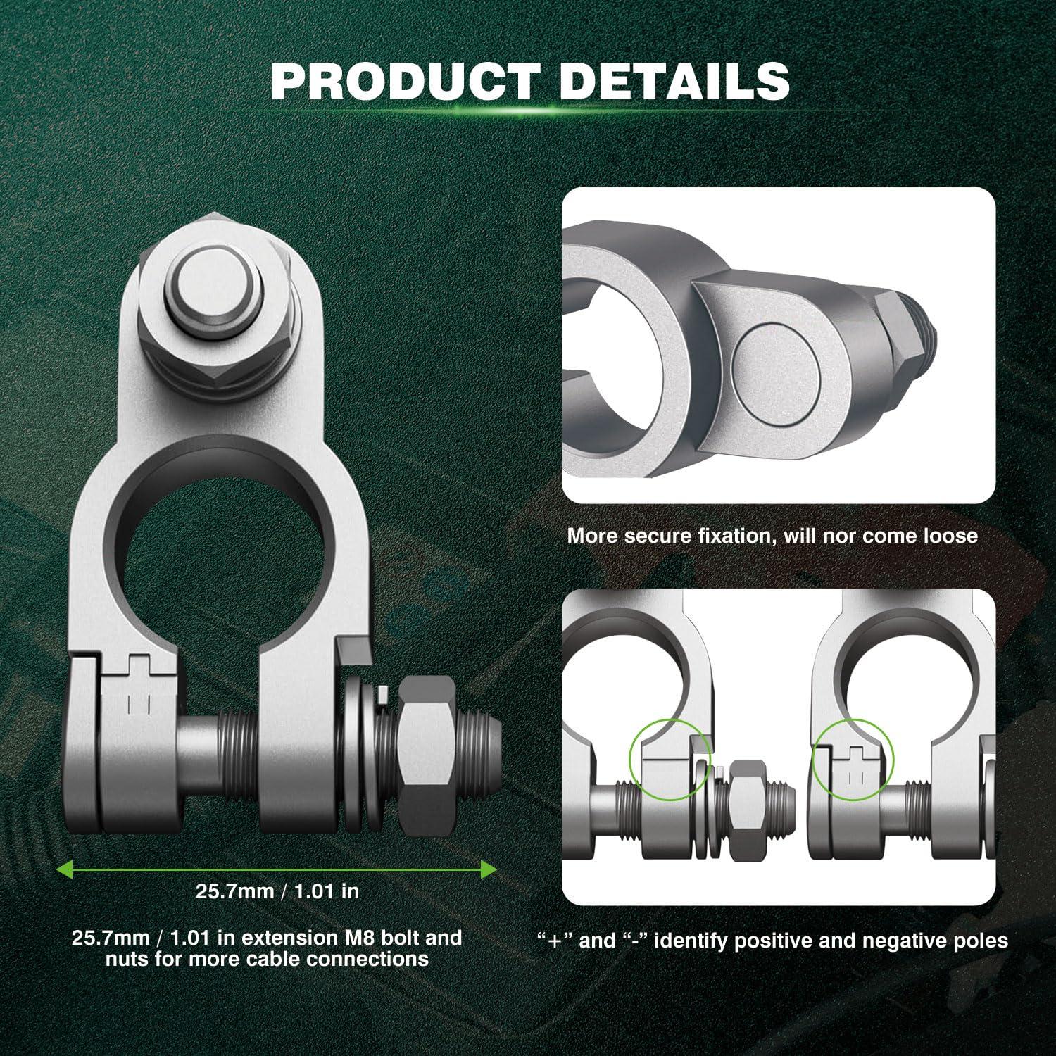 Conectores de Terminal de Batería Techie 2PCS Alta Resistencia