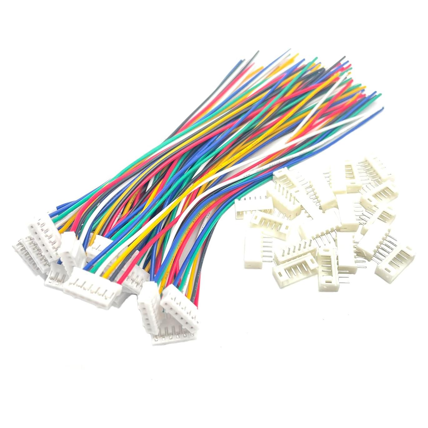 20 Pares Conector Enchufe JST PH 2.0mm 6Pin con Cables 150mm