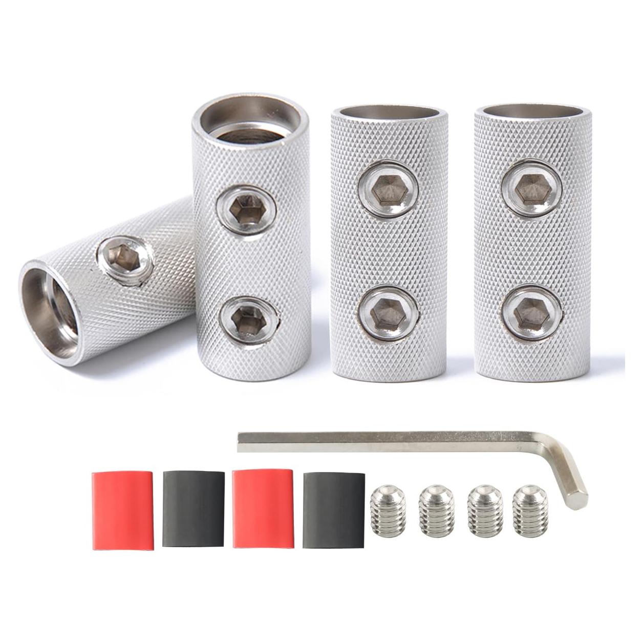 Conectores de empalme de cable 0 AWG TIALECCI 4PCS con tubos