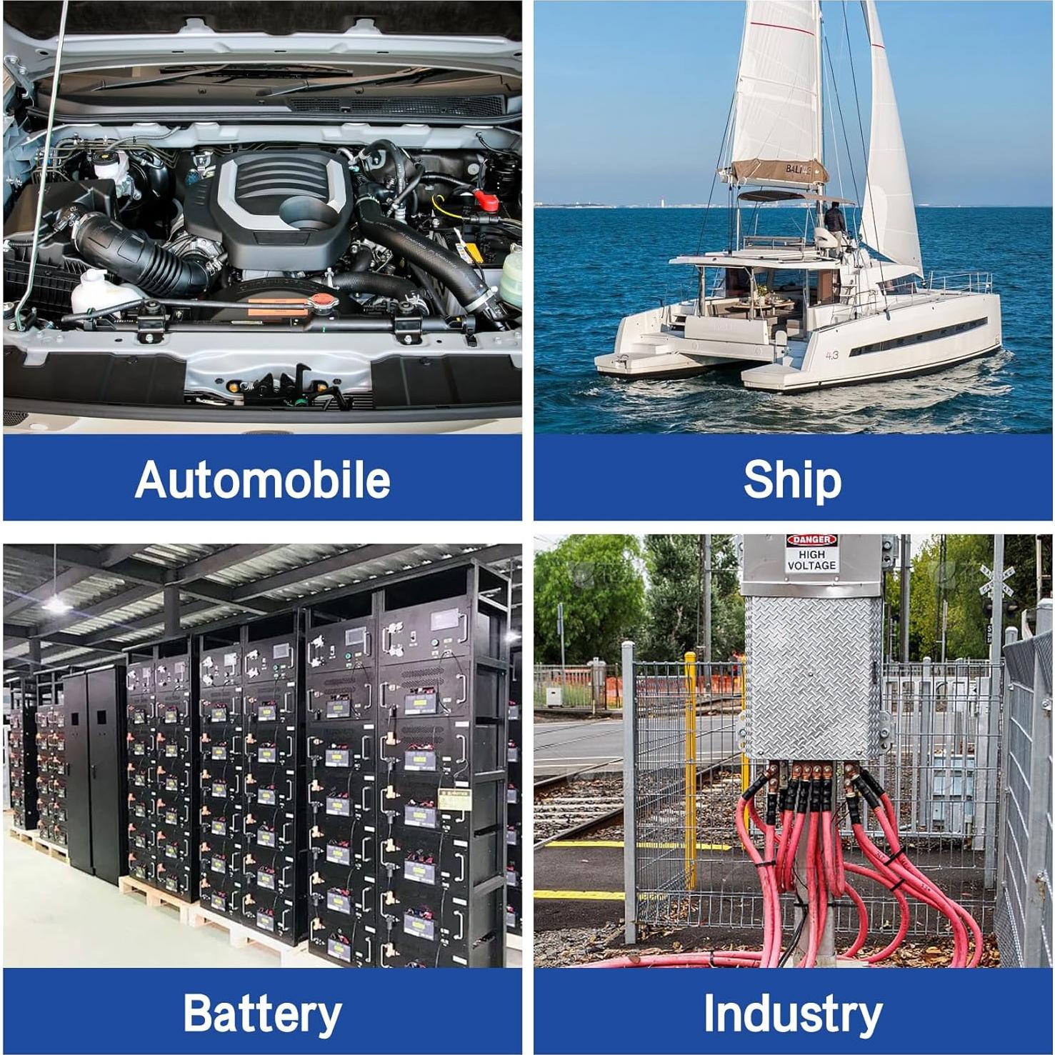 Conectores de Batería XHF 10pcs 2 AWG-3/8 Cobre con Termocontraíble