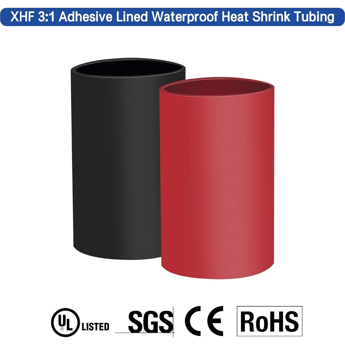 Conectores de Batería XHF 10pcs 2 AWG-3/8 Cobre con Termocontraíble