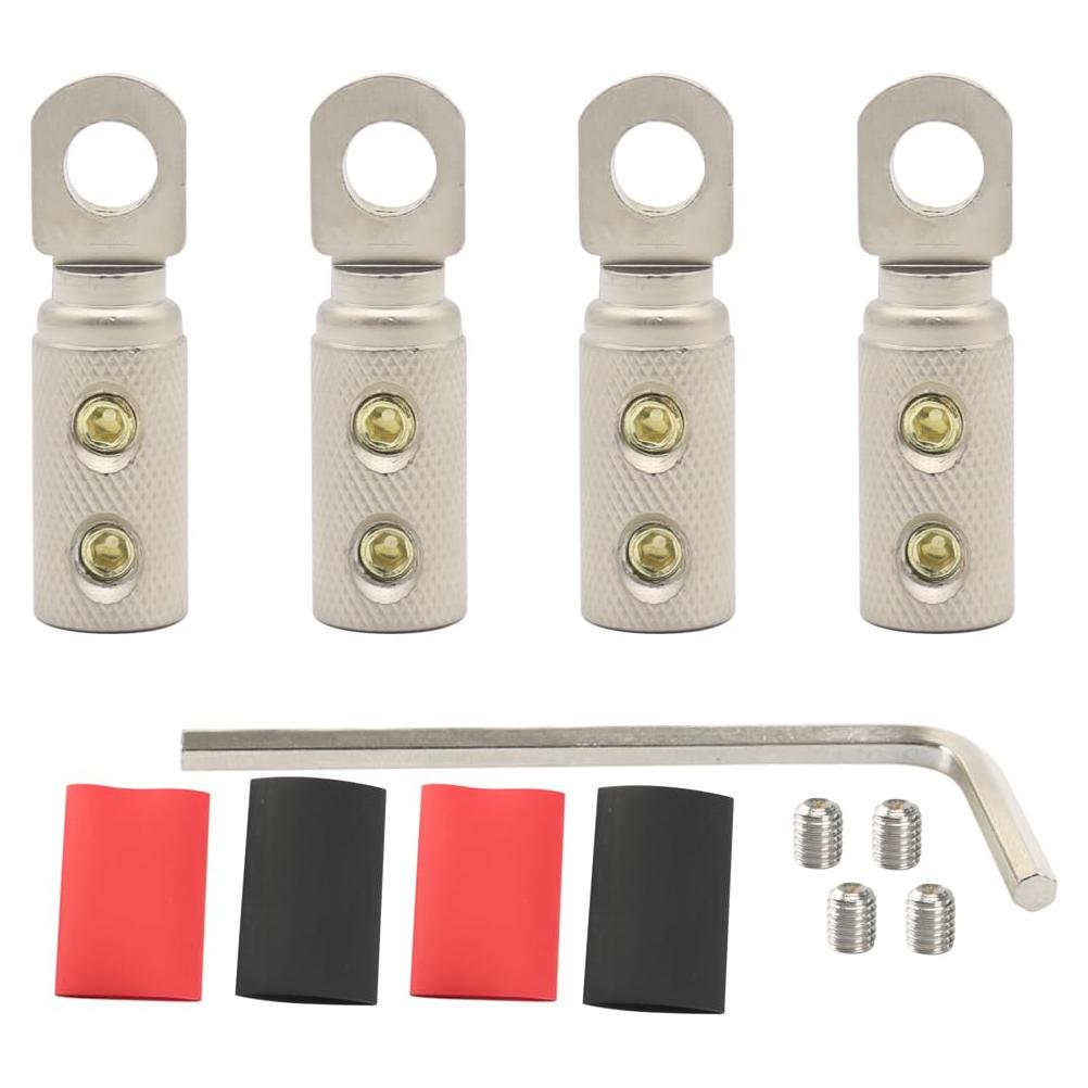 Conectores de Terminal de Cable 8 AWG TIALECCI 4PCS con Tubo Termocontraíble