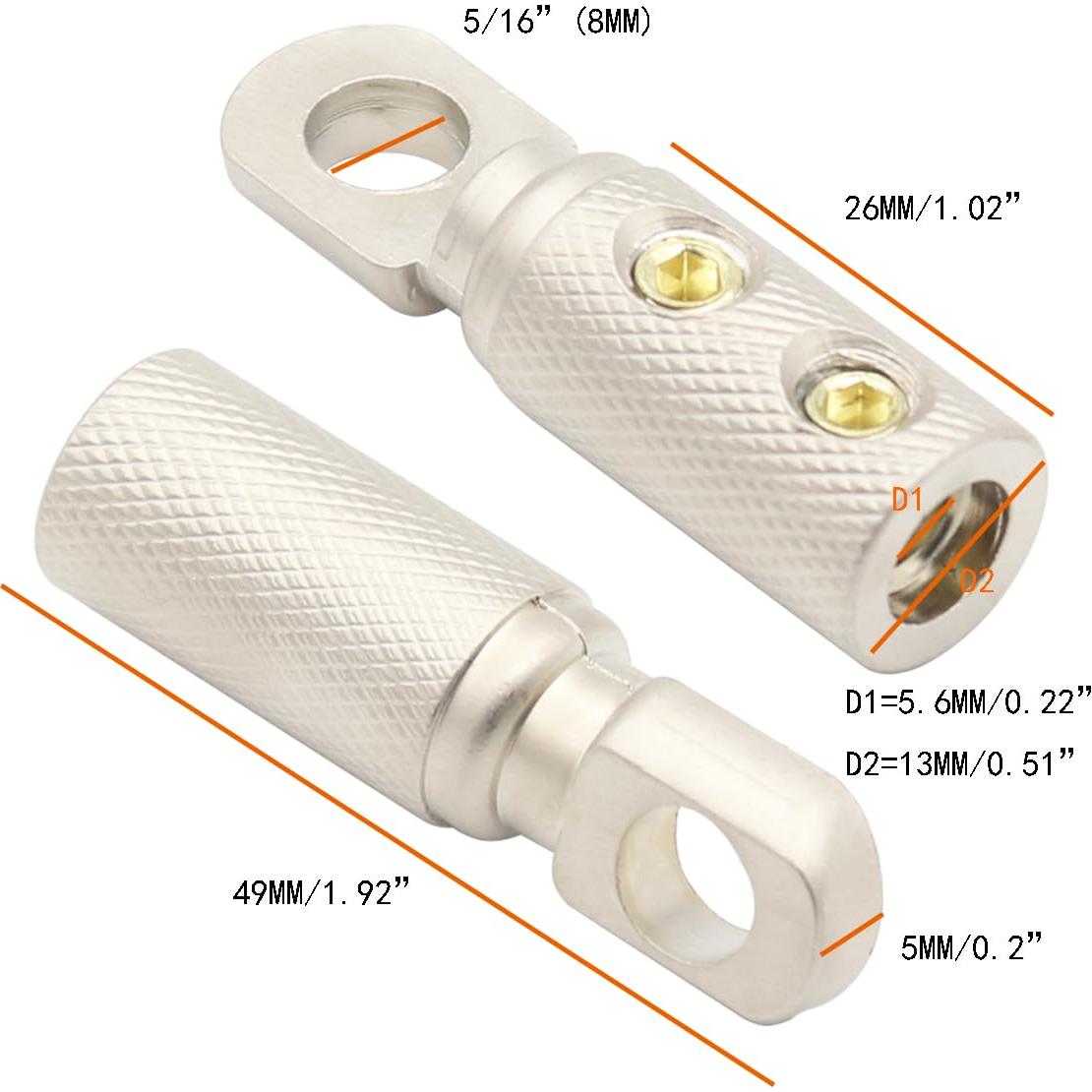 Conectores de Terminal de Cable 8 AWG TIALECCI 4PCS con Tubo Termocontraíble