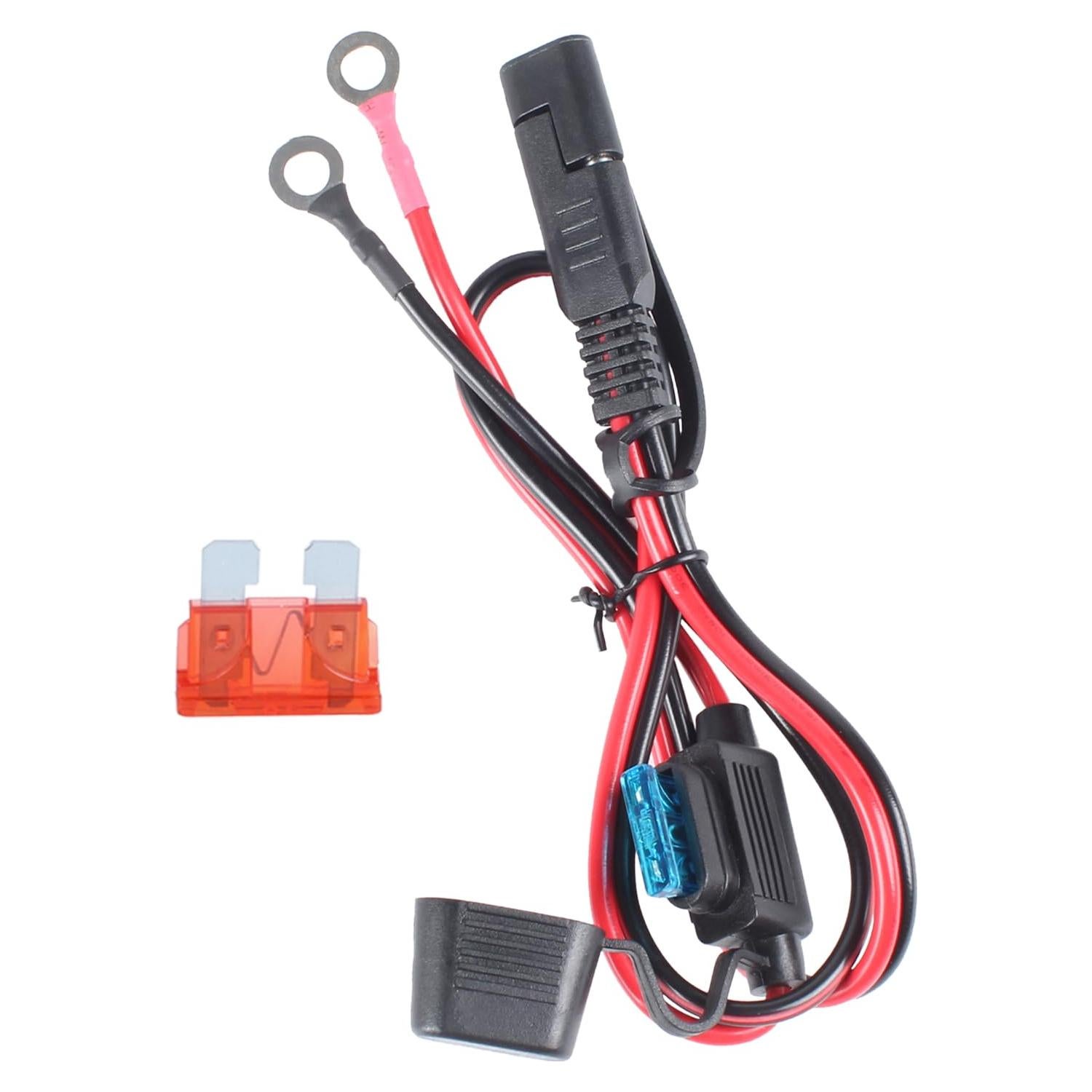 Cable de Conector SAE 16AWG con Terminal de Anillo 0.6m