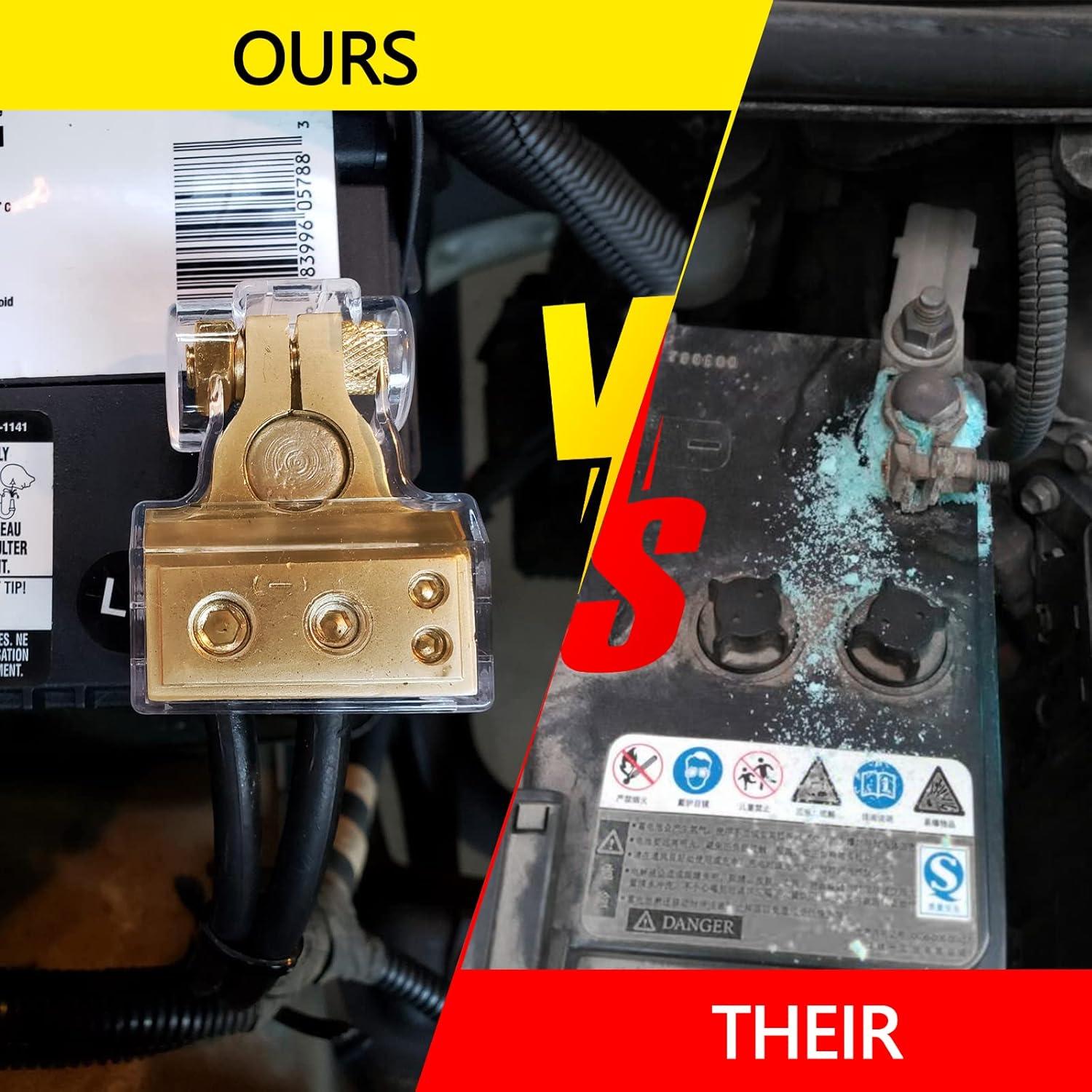 Conectores de Terminal de Batería COROTC 0/4/8/10 AWG Positivo Negativo