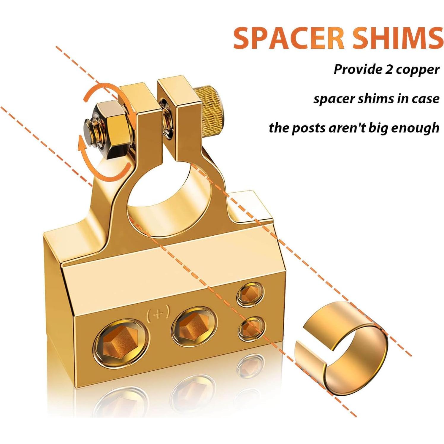 Conectores de Terminal de Batería COROTC 0/4/8/10 AWG Positivo Negativo