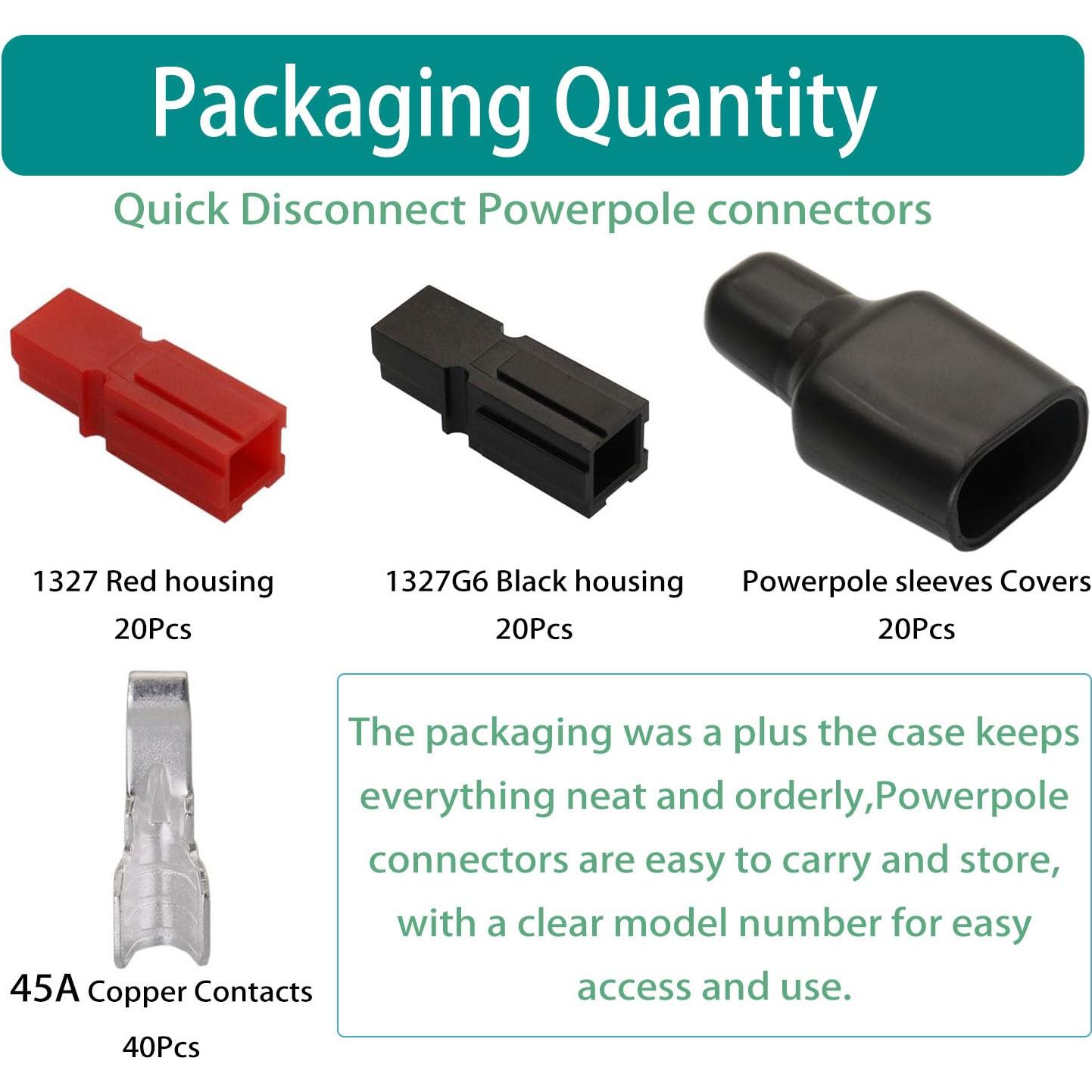 20 Pares Conectores de Terminales Rápida 45A Raogoodcx 4-6mm²