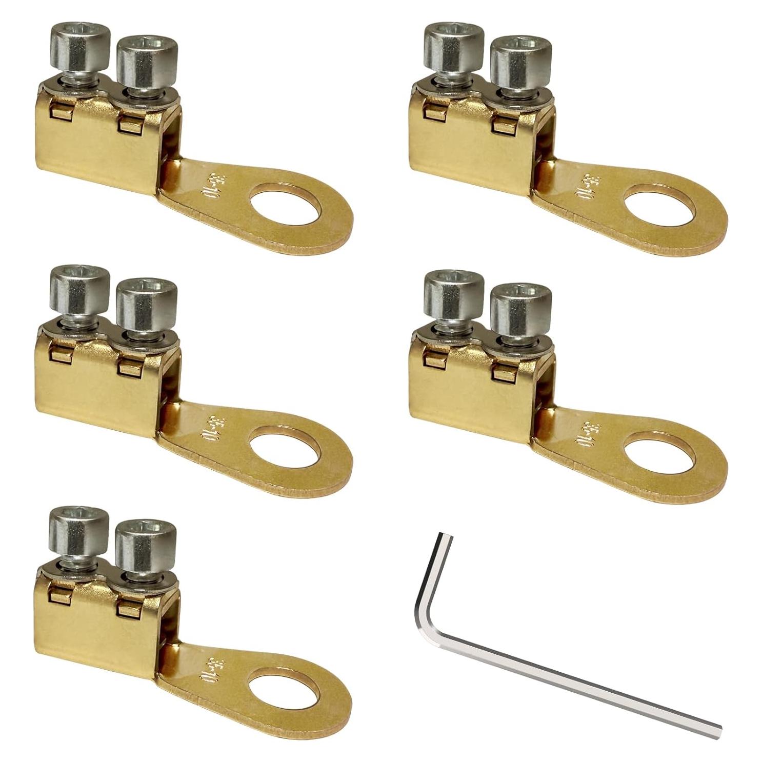 Terminales de Batería GKG 8-2AWG Cobre Reutilizables 5 Pcs