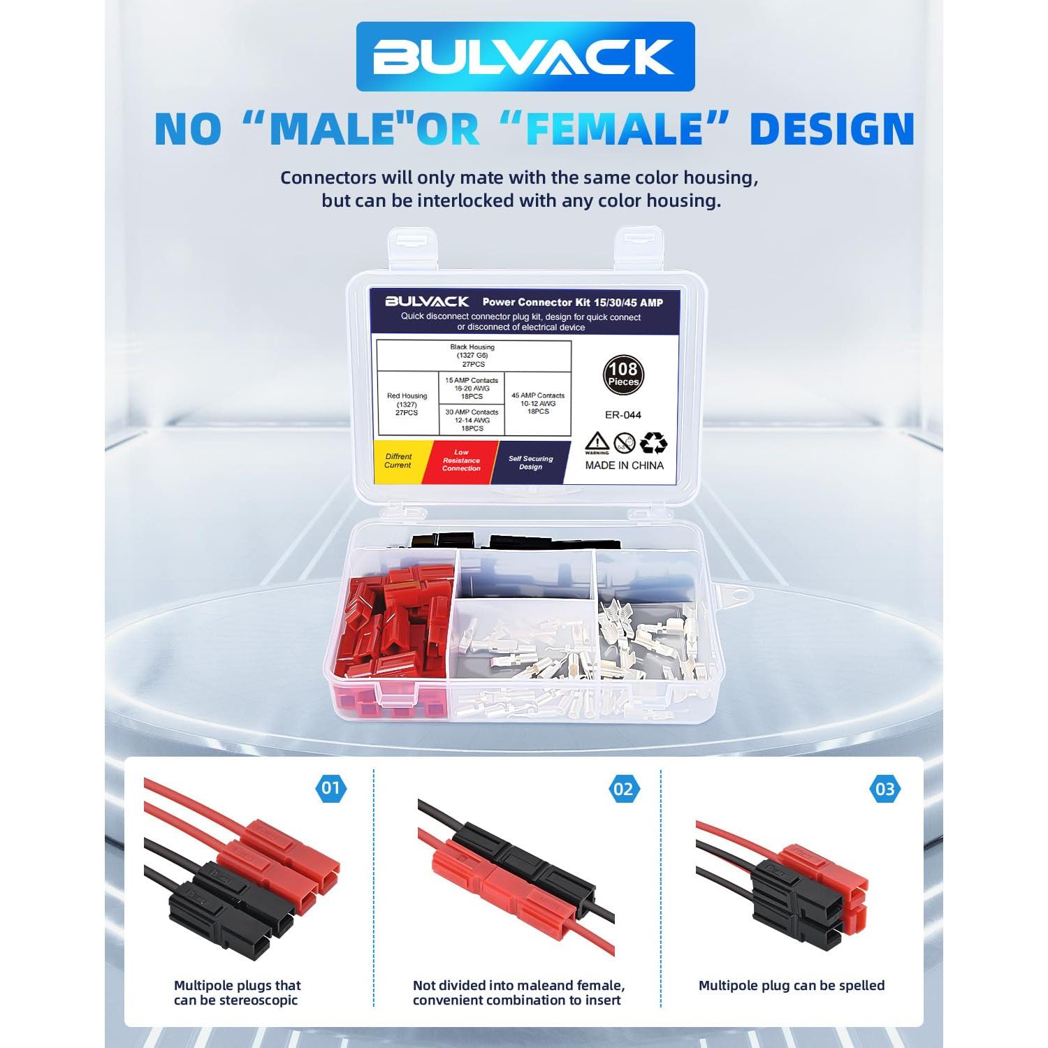 Kit de Conectores de Poder Zixtec 108 PCS AWG10-20