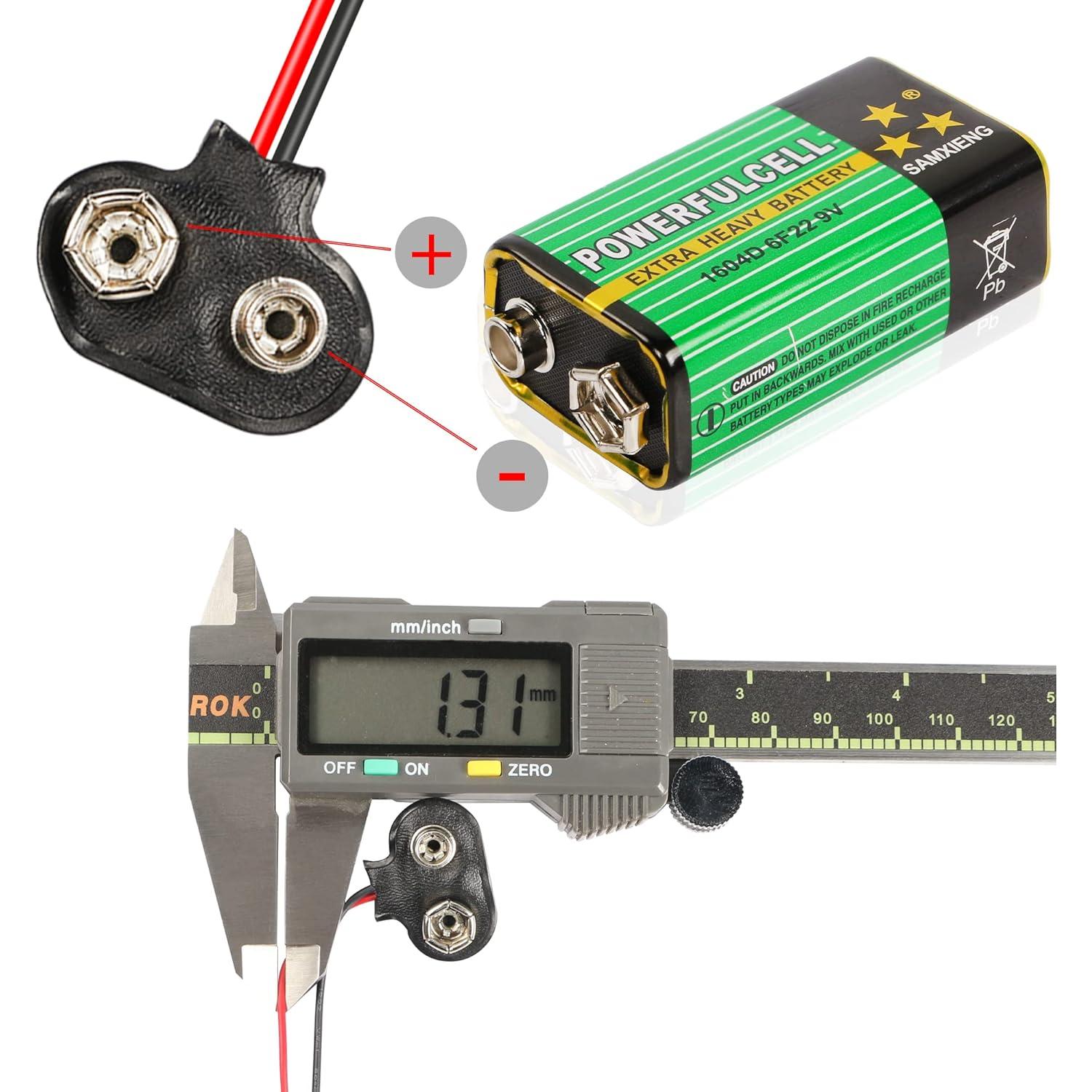 Conector de Batería 9V Tipo T YOUCHENG con Enchufe DC 5.5x2.1mm - Paquete de 5