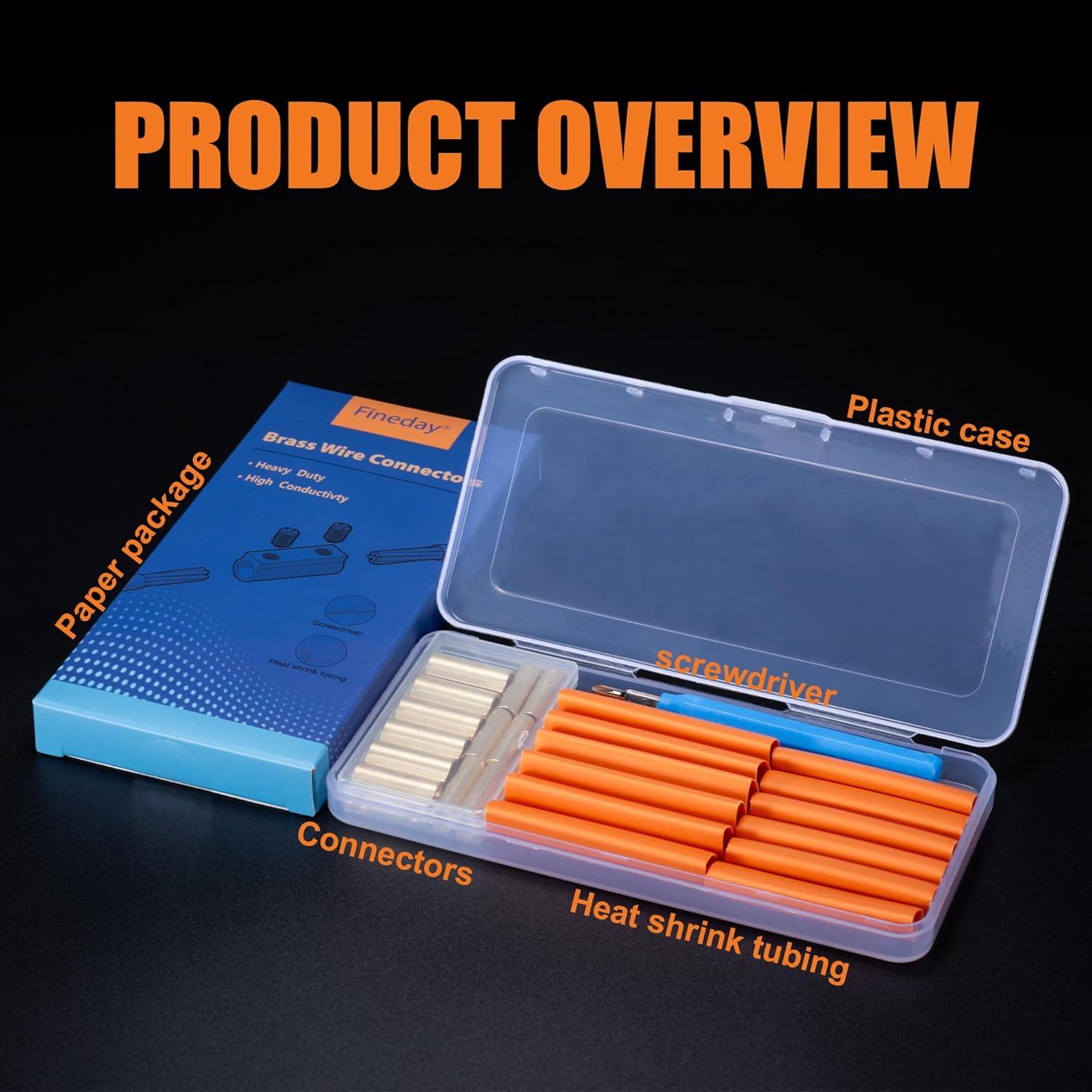 Kit de Conectores Eléctricos Fineday 12 Pcs con Tubo Termocontraíble