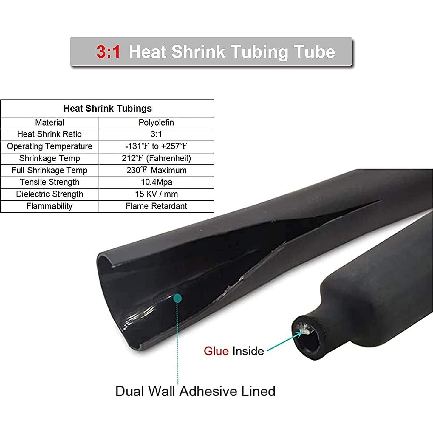 Terminales de Anillo de Cobre TKDMR 8 AWG 10 Pcs con Tubo Termocontraíble