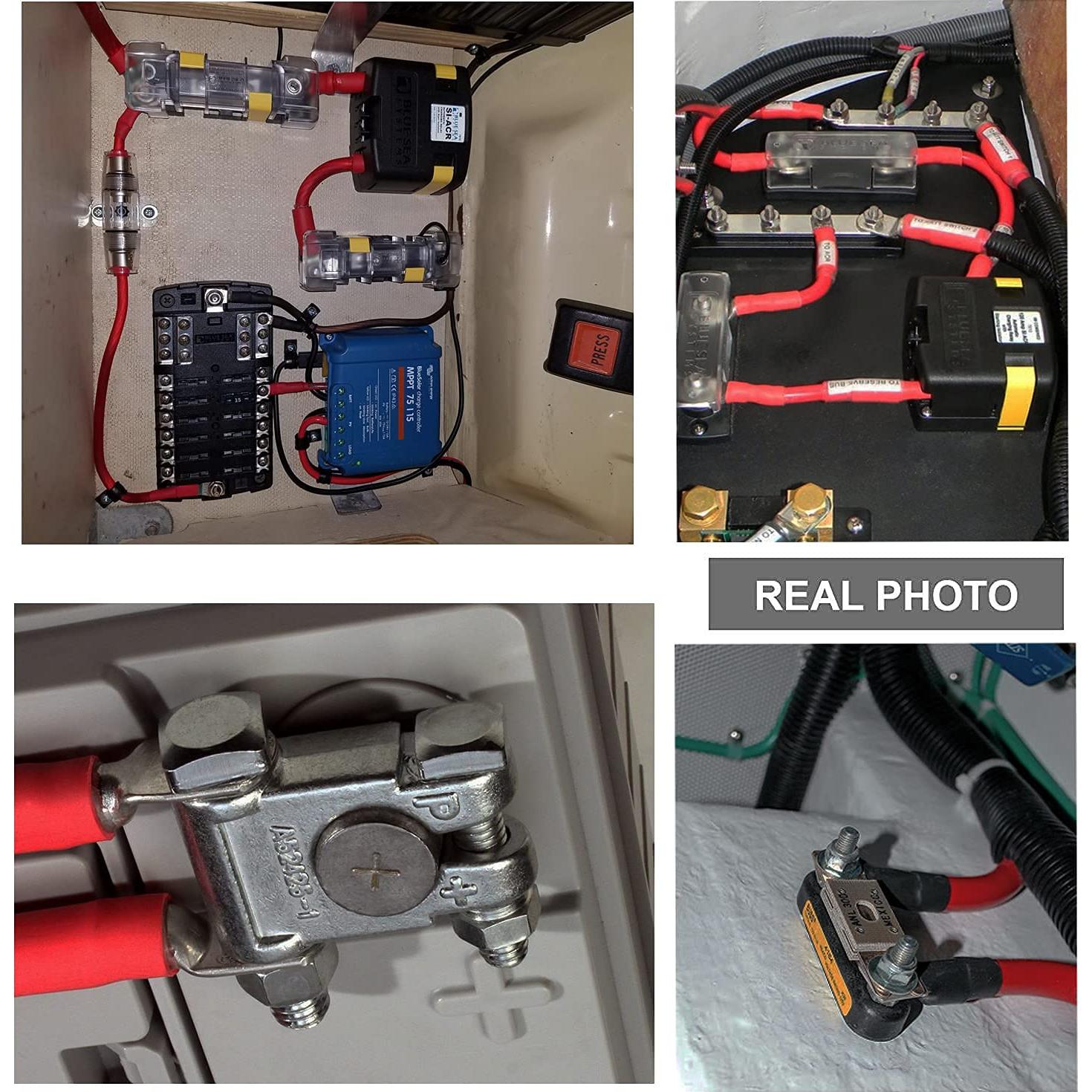 Terminales de Anillo de Cobre TKDMR 8 AWG 10 Pcs con Tubo Termocontraíble