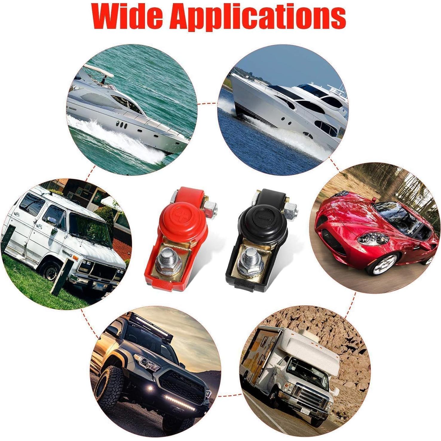 Abrazaderas de Terminales de Batería Frienda 6 Pcs Cobre 12V/24V