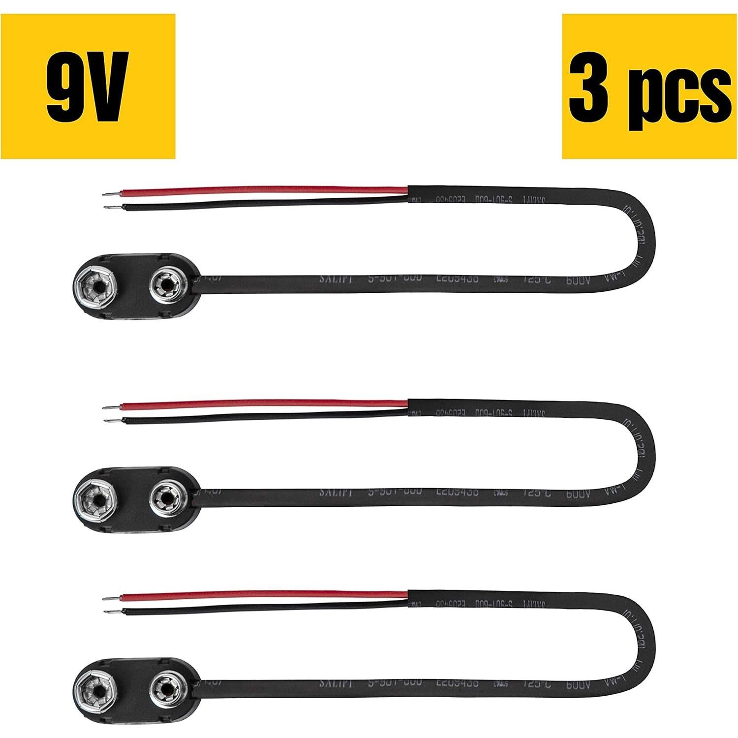 Conector de Clip para Batería de 9V KASSupply - 3 Piezas