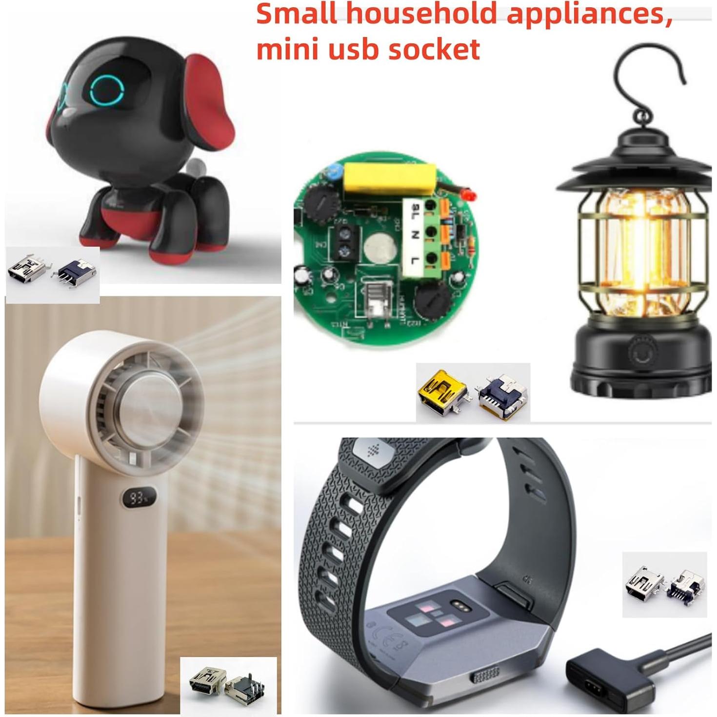 Kit 28Pcs Enchufes Mini USB Femeninos 5/8/10 Pines SMD