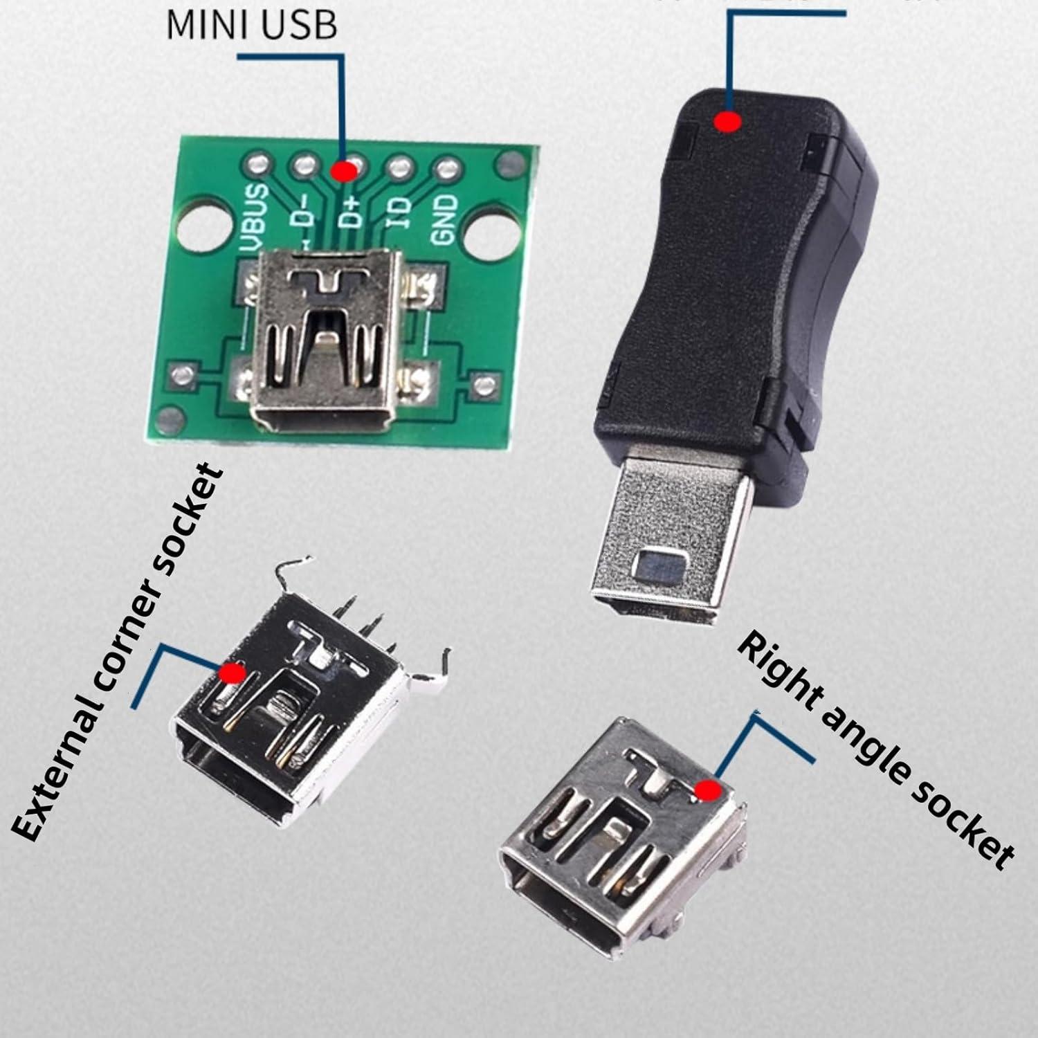 Kit 28Pcs Enchufes Mini USB Femeninos 5/8/10 Pines SMD