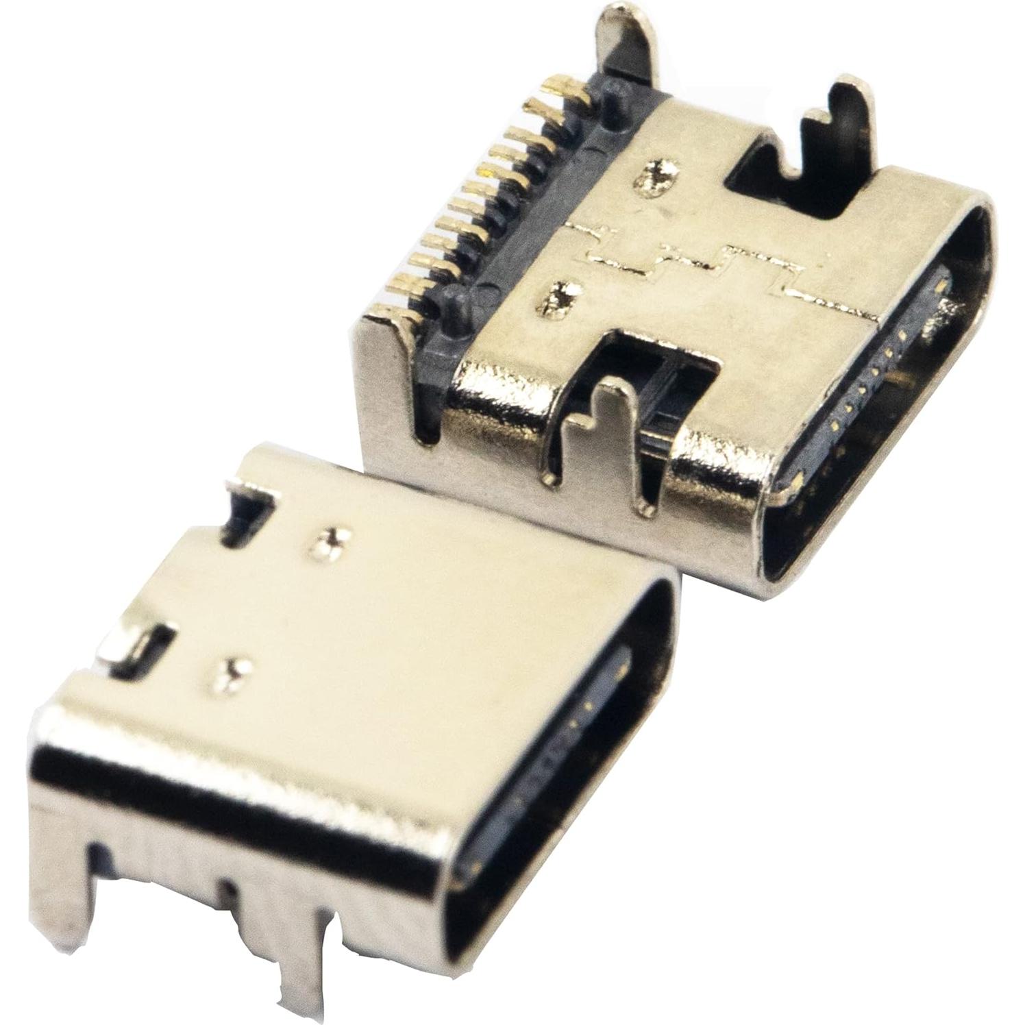 Conector Socket Femenino USB Tipo C 16 Pines whiteeeen - 10 Pcs