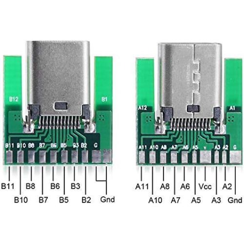 Conector USB C 3.1 Tipo C Macho y Hembra CY con Placa PCB