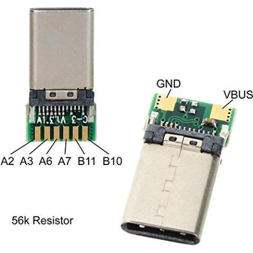 Conector USB C 3.1 Tipo C Macho y Hembra CY con Placa PCB