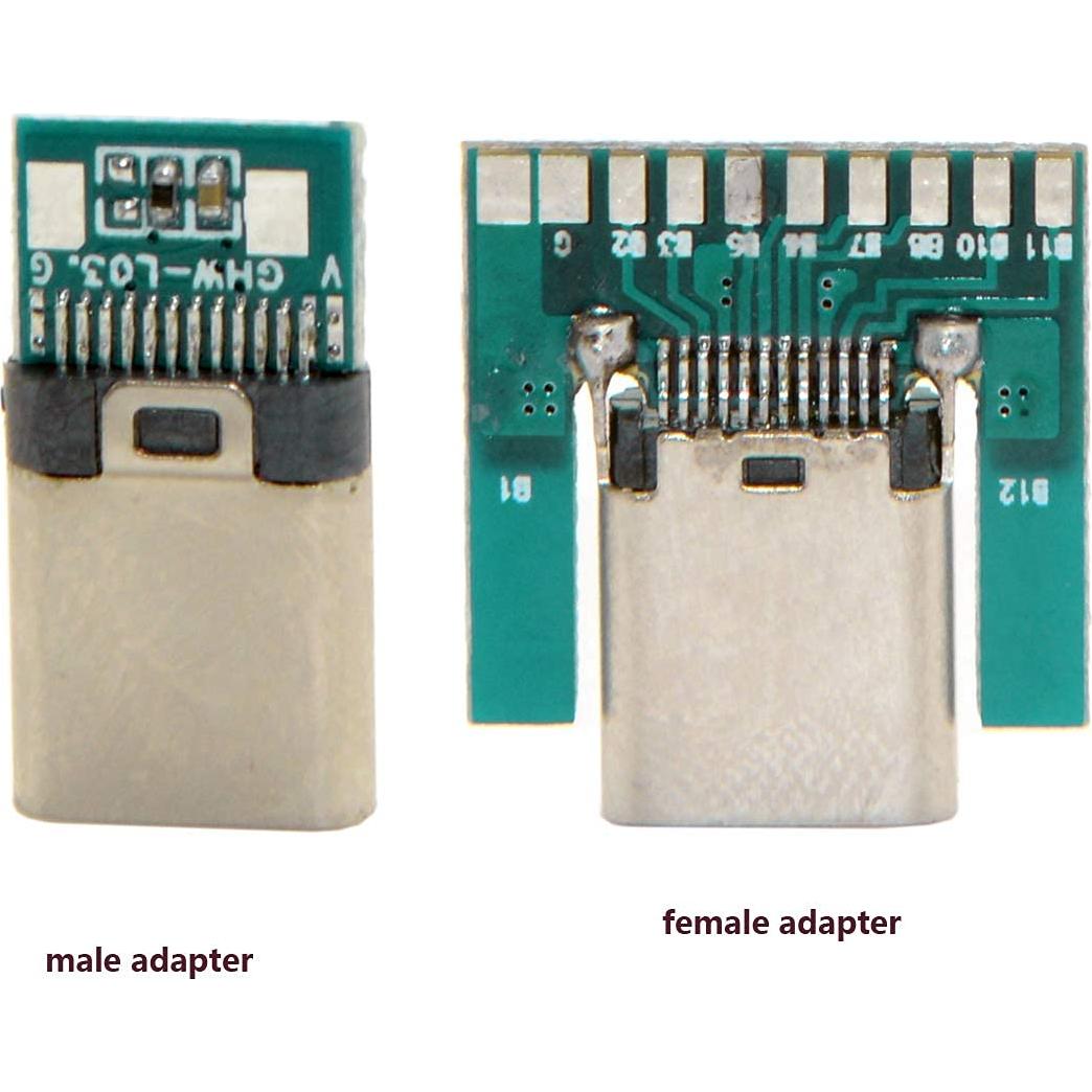 Conector USB C 3.1 Tipo C Macho y Hembra CY con Placa PCB