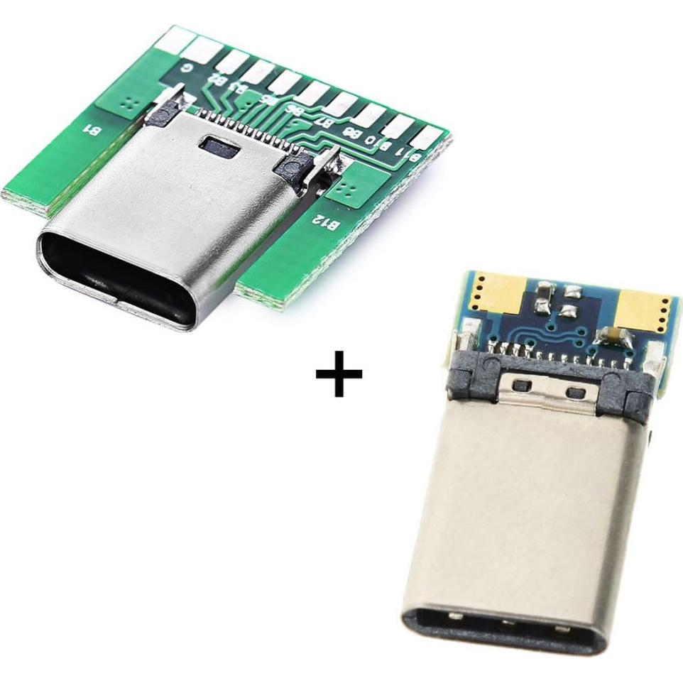 Conector USB C 3.1 Tipo C Macho y Hembra CY con Placa PCB