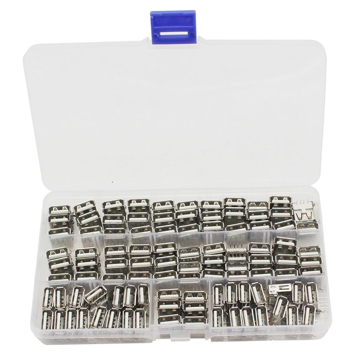 100 Conectores hembra tipo A USB Didamx para soldadura