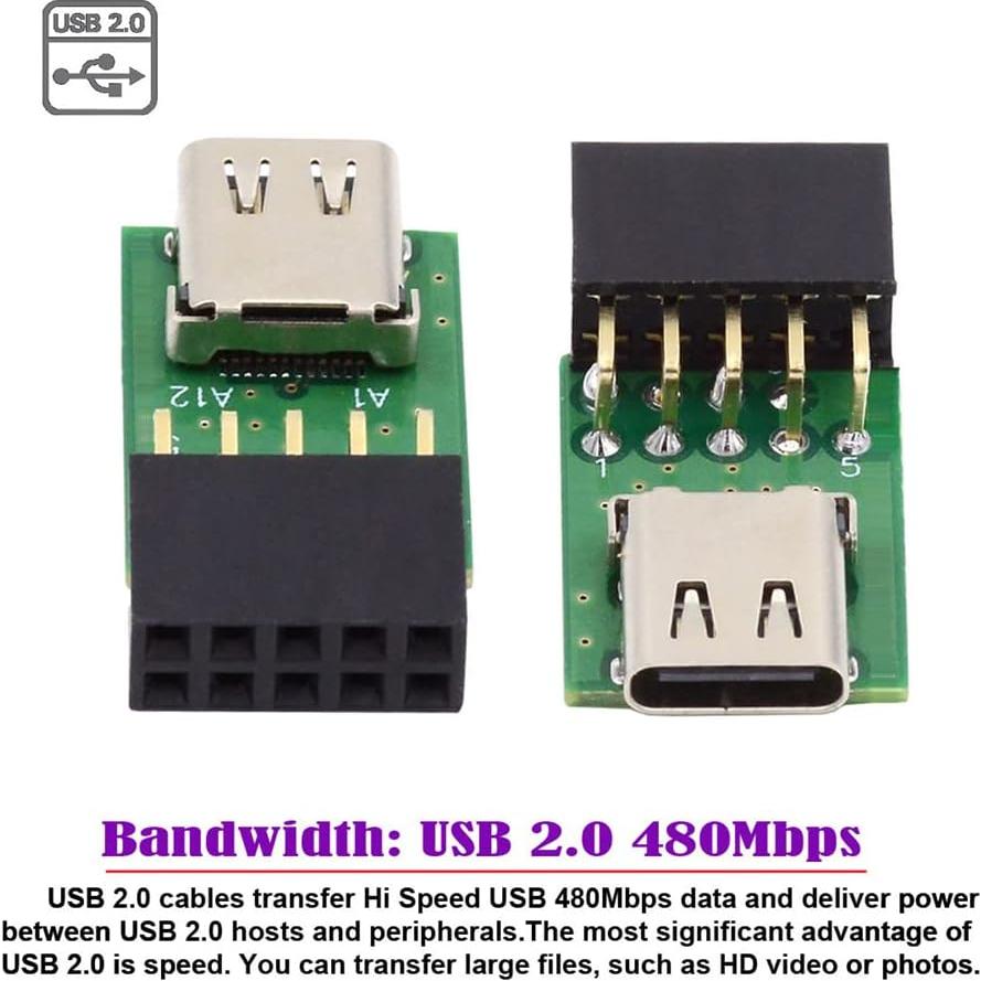 Adaptador USB 3.1 Tipo C a USB 2.0 NFHK 10g 480Mbps