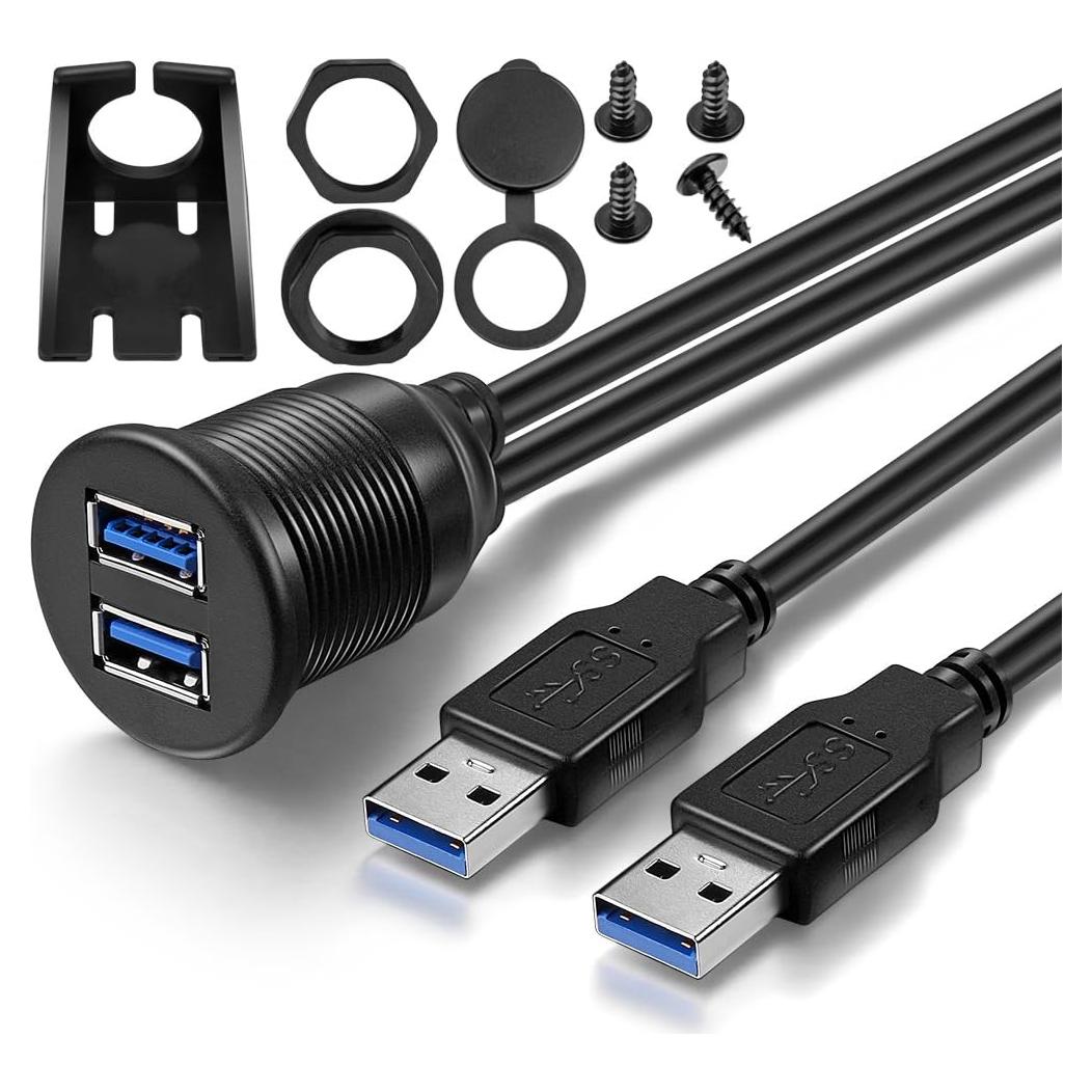 Cable de extensión USB 3.0 OBVIS 1.83m con 2 puertos macho/hembra