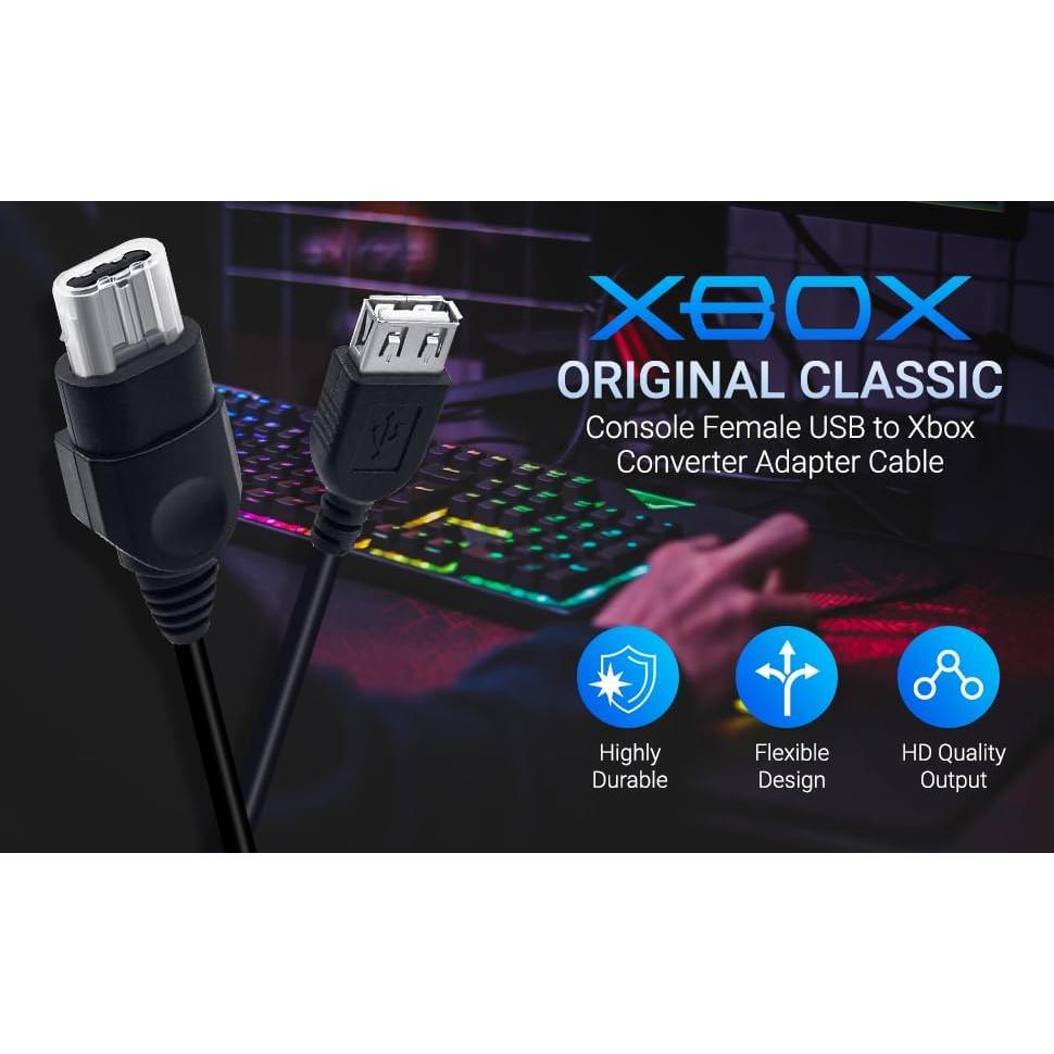 Adaptador USB Femenino Gamer Gear para Xbox Original 1ra Gen