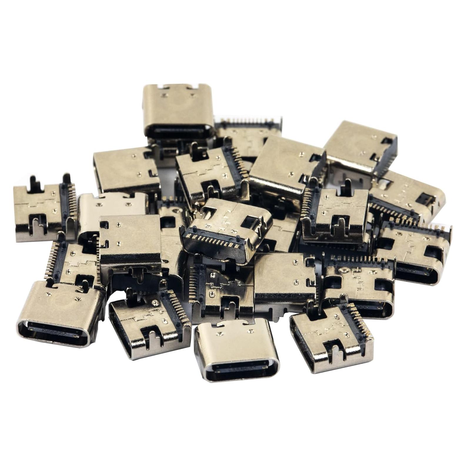 Conector USB Tipo C Femenino 16 Pines 50pcs whiteeeen