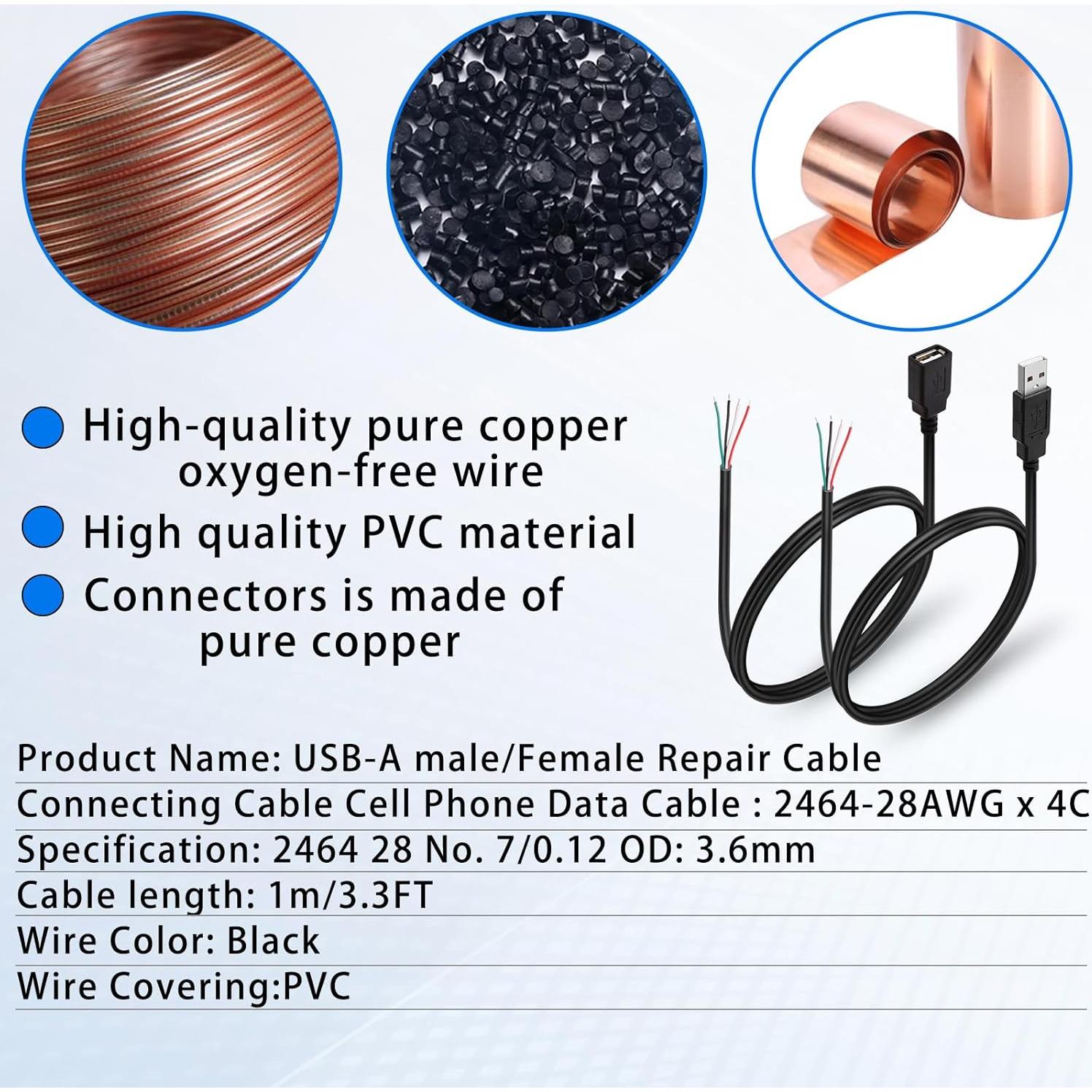 Cable de Datos USB 2.0 Hembra 4 Pines 1m HATMINI