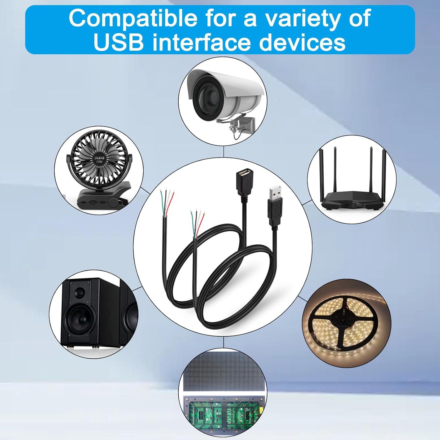 Cable de Datos USB 2.0 Hembra 4 Pines 1m HATMINI