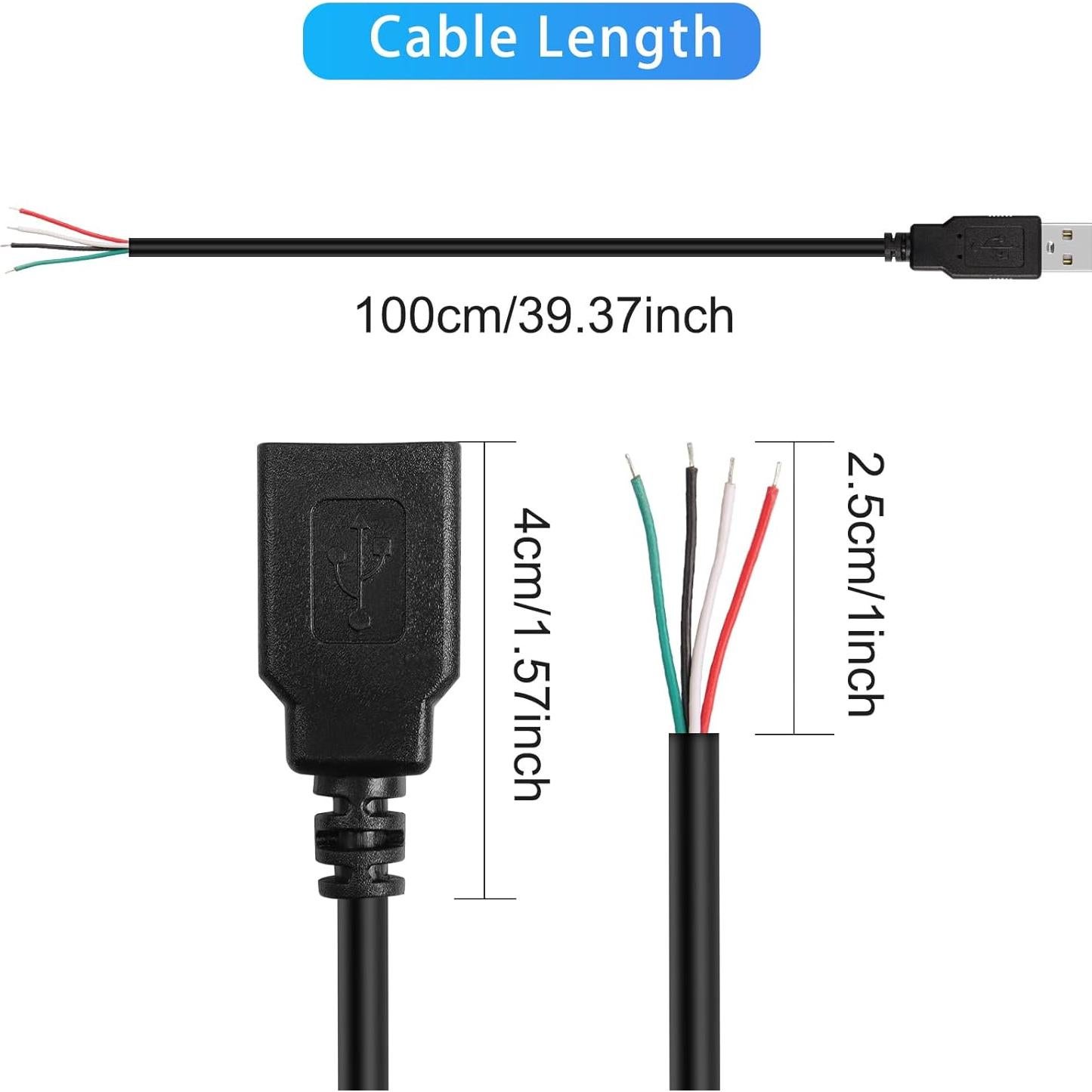 Cable de Datos USB 2.0 Hembra 4 Pines 1m HATMINI