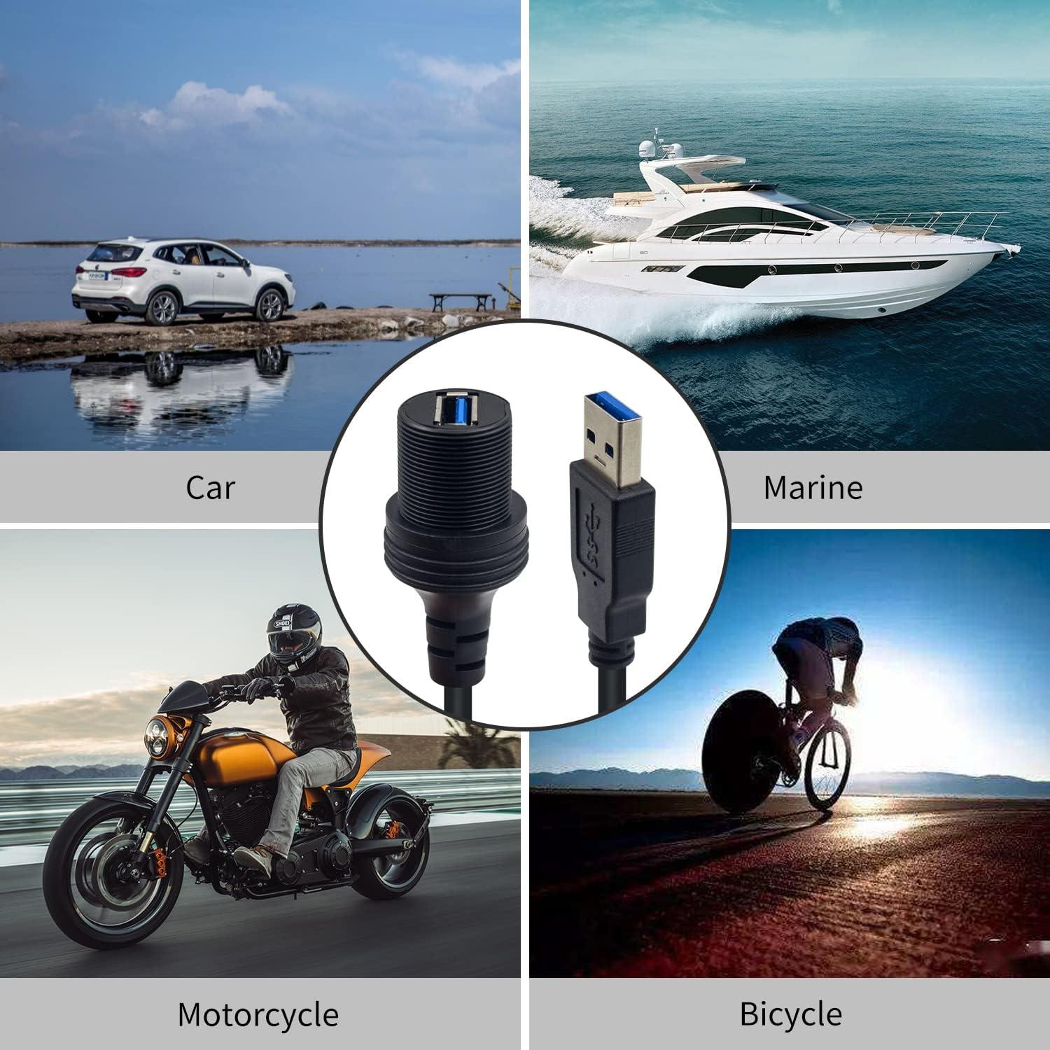 Cable de Montaje Flush USB 3.0 Duttek 30cm para Vehículos