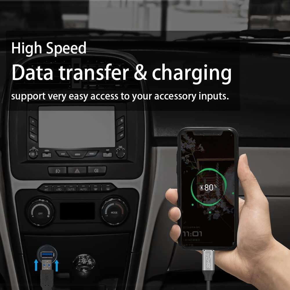 Cable de Montaje Flush USB 3.0 Duttek 30cm para Vehículos