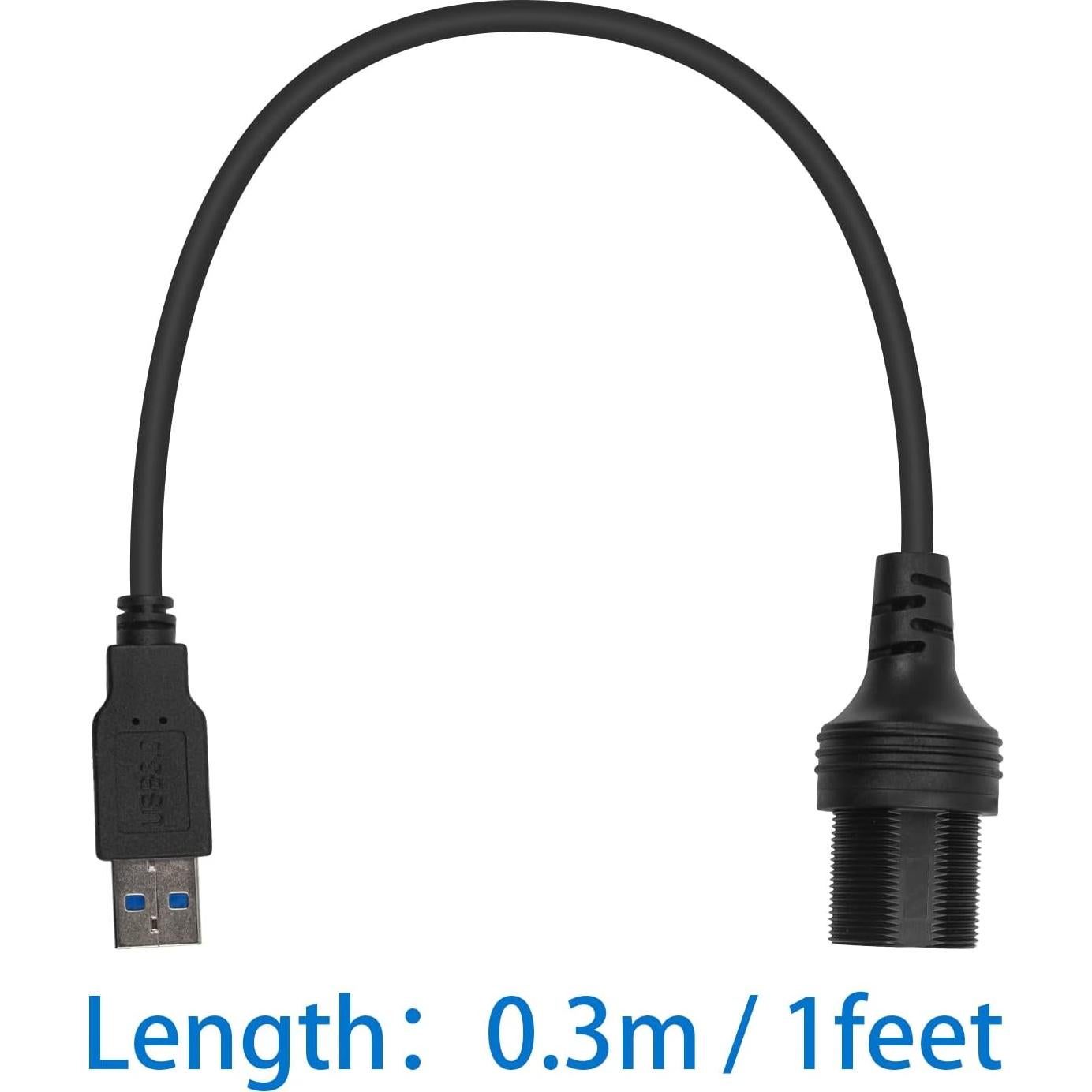 Cable de Montaje Flush USB 3.0 Duttek 30cm para Vehículos