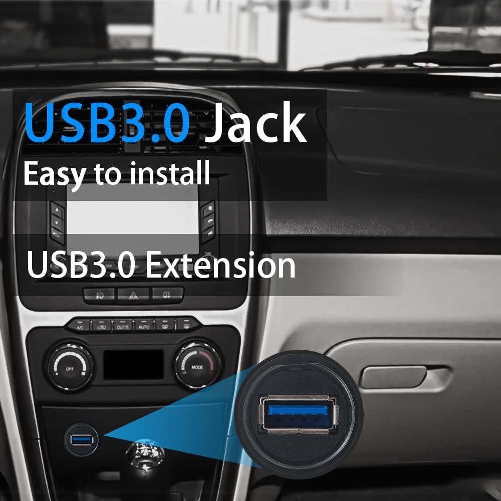 Cable de Montaje Flush USB 3.0 Duttek 30cm para Vehículos