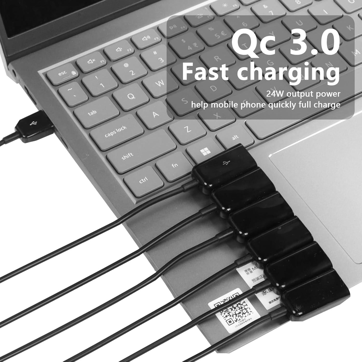 Cable Divisor USB 2.0 CERRXIAN 1 a 6 Hembras 0.5m