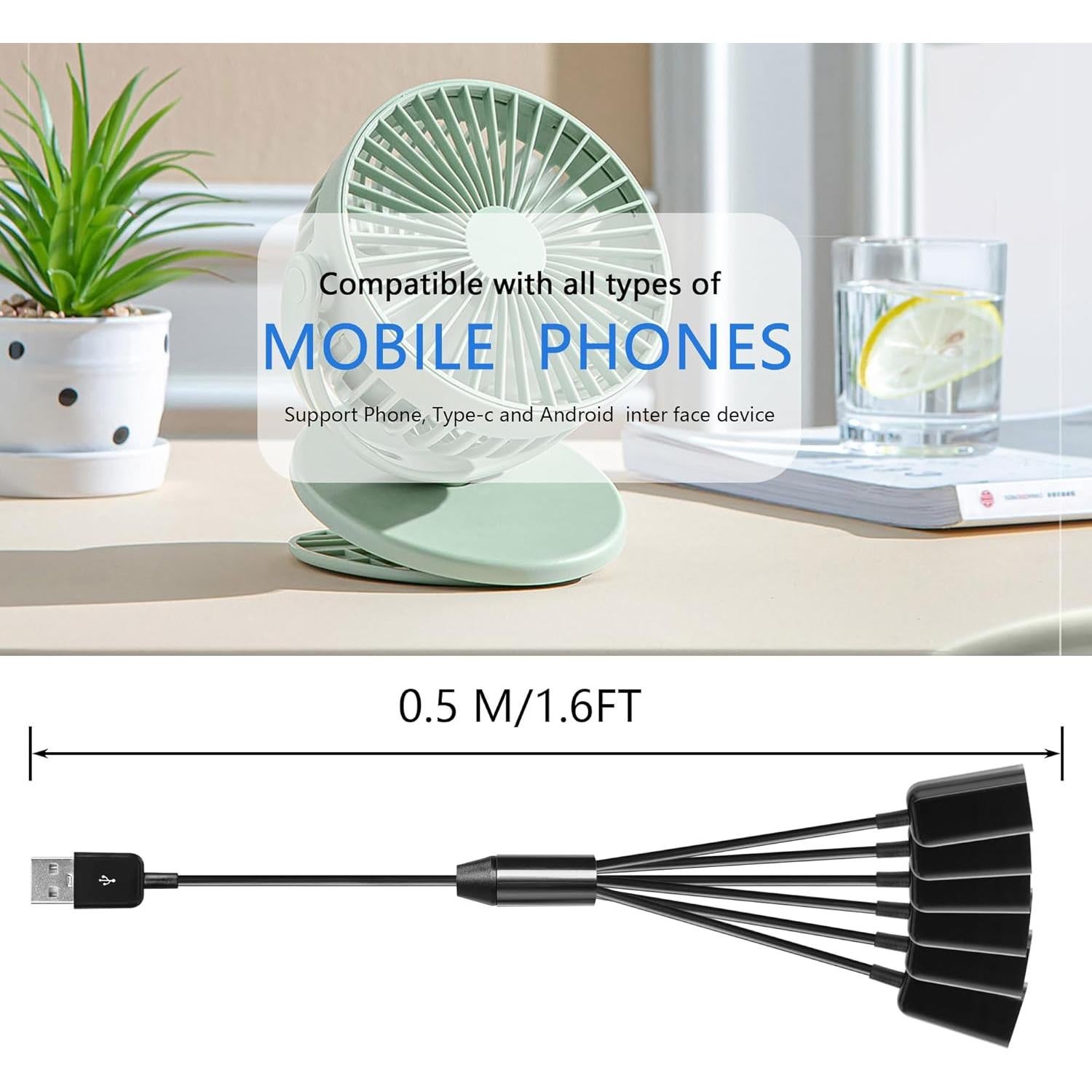 Cable Divisor USB 2.0 CERRXIAN 1 a 6 Hembras 0.5m