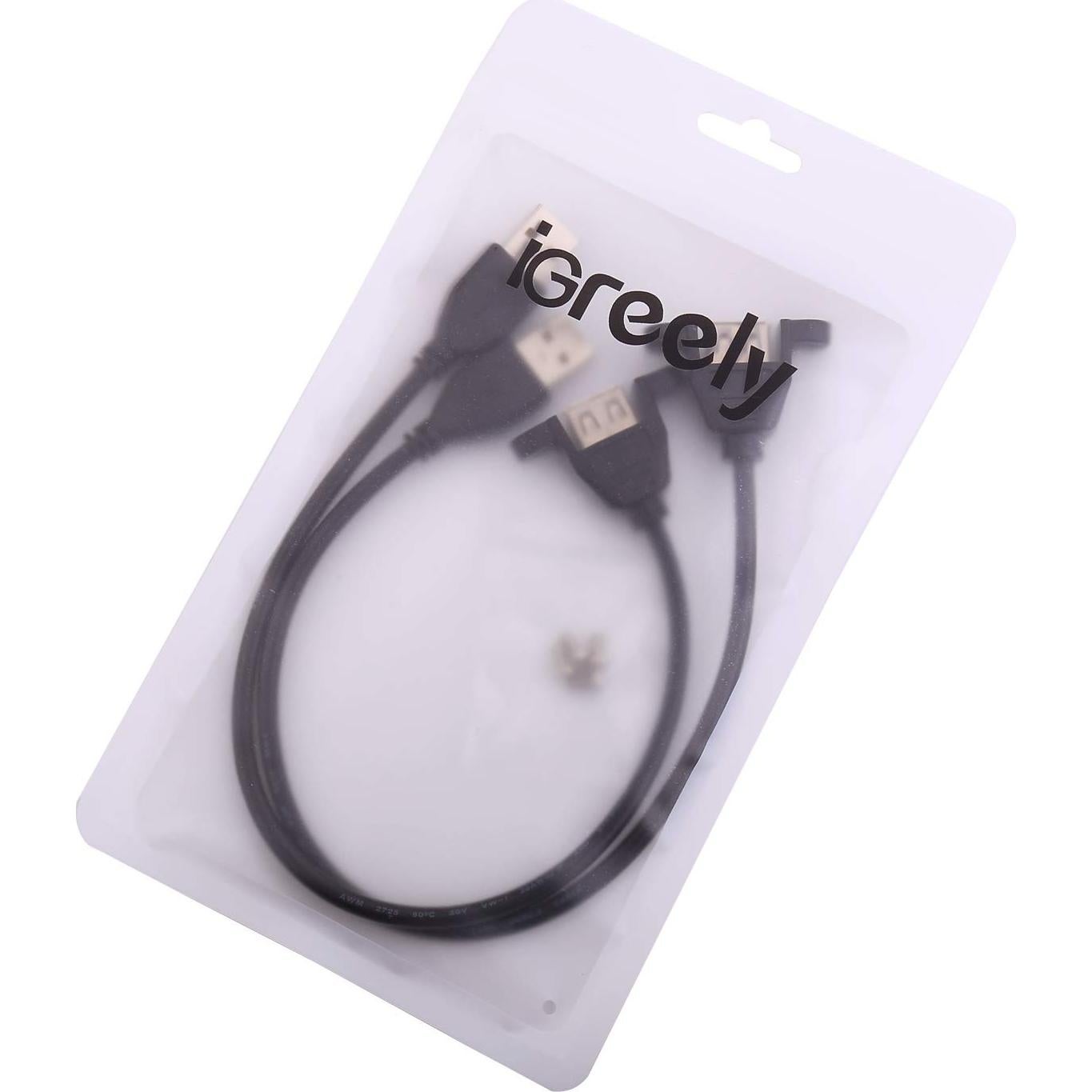 Cable de Extensión USB 2.0 iGreely 1Ft (30cm) Tipo A Macho a Hembra