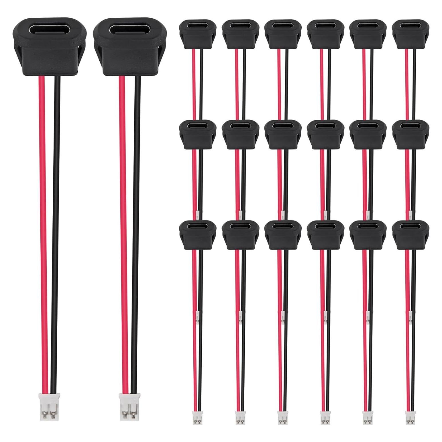 20 Conectores Hembra Tipo-C Impermeables 3A Coliao