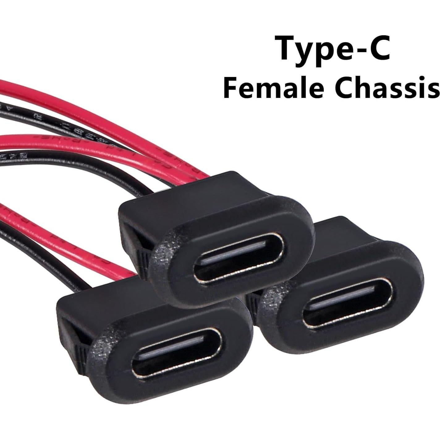 20 Conectores Hembra Tipo-C Impermeables 3A Coliao