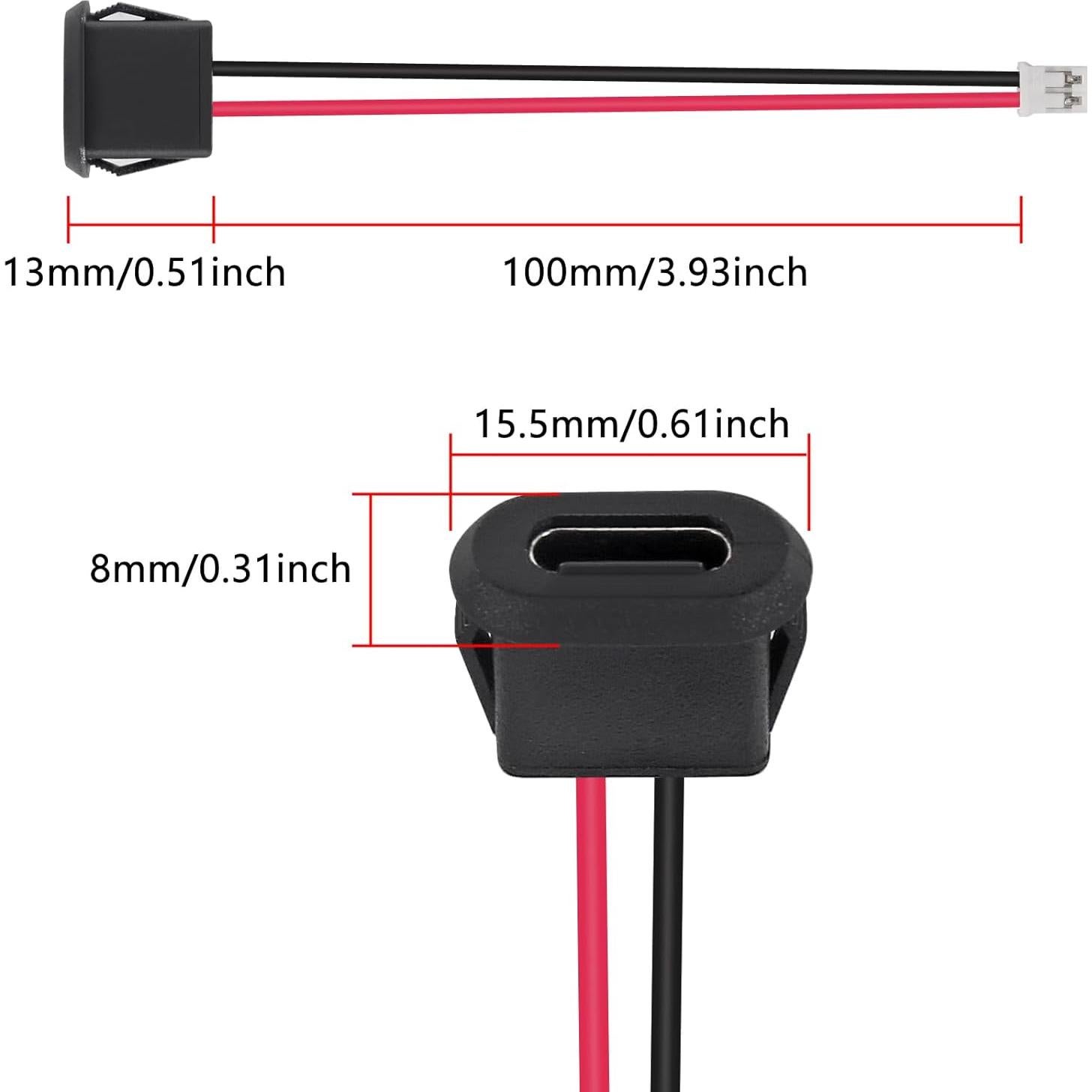 20 Conectores Hembra Tipo-C Impermeables 3A Coliao